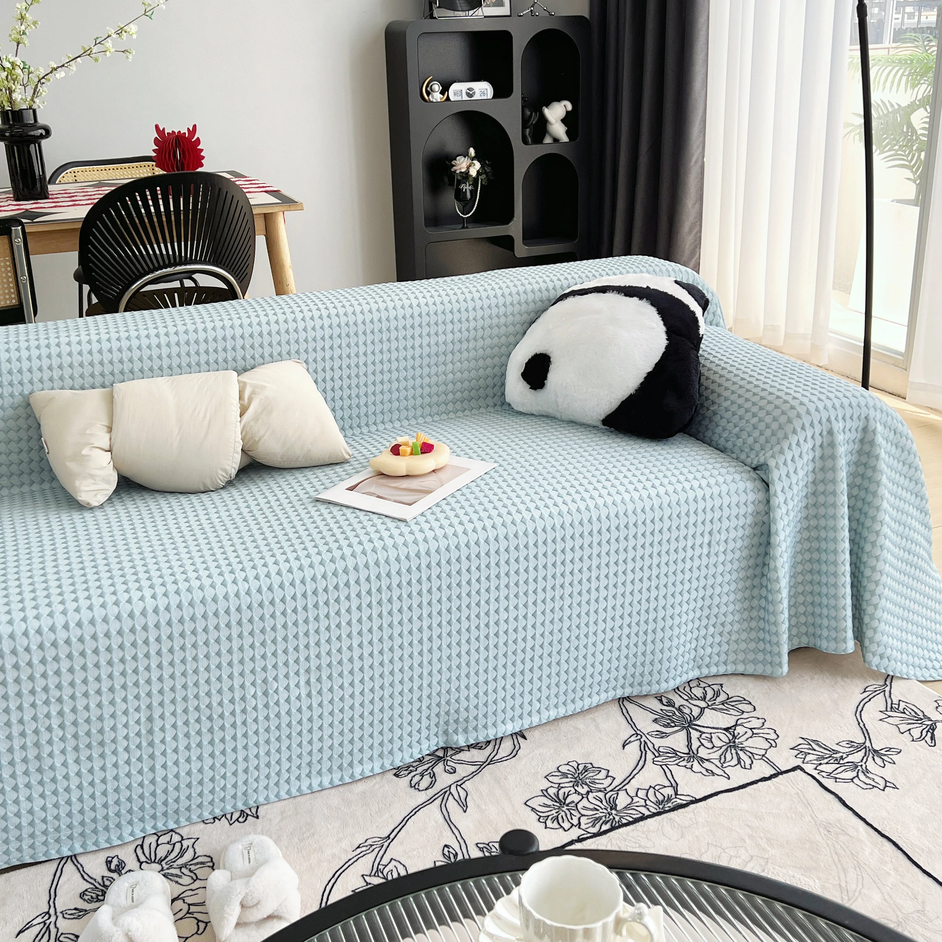 Cooling Textured Sofa Cover Washable Soft Couch Throw Blanket for Summer & Pets - Image 59