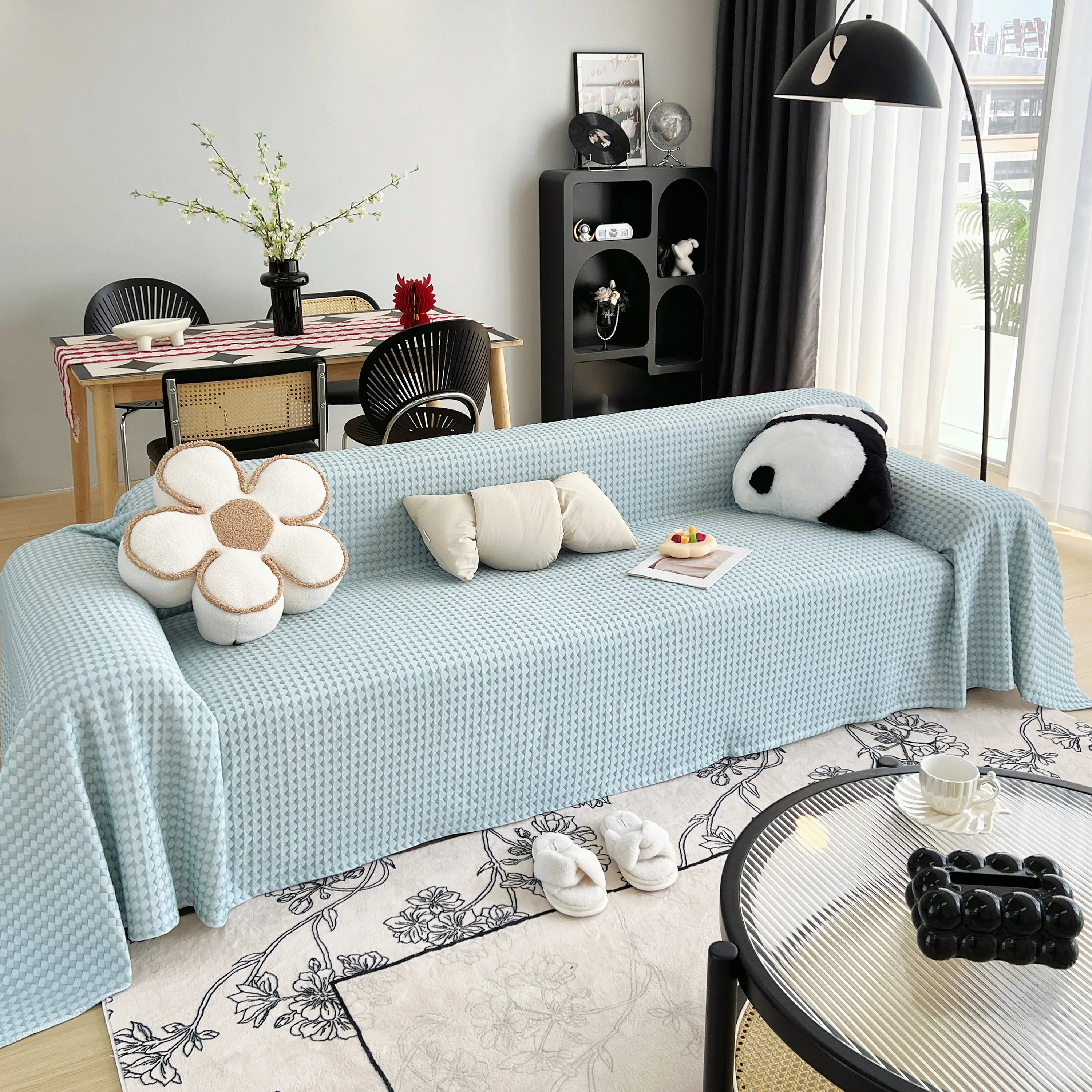 Cooling Textured Sofa Cover Washable Soft Couch Throw Blanket for Summer & Pets - Image 60