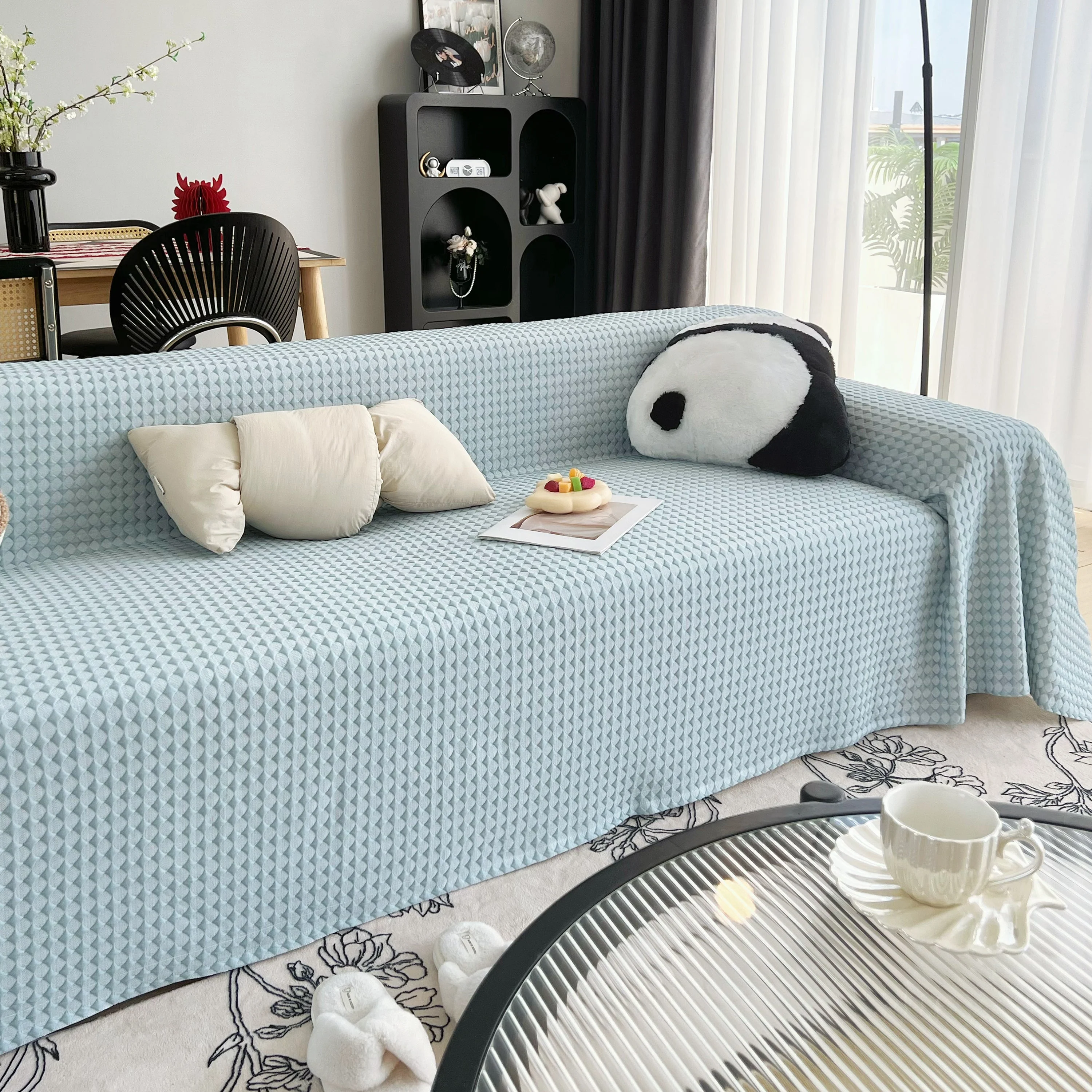 Cooling Textured Sofa Cover Washable Soft Couch Throw Blanket for Summer & Pets - Image 66