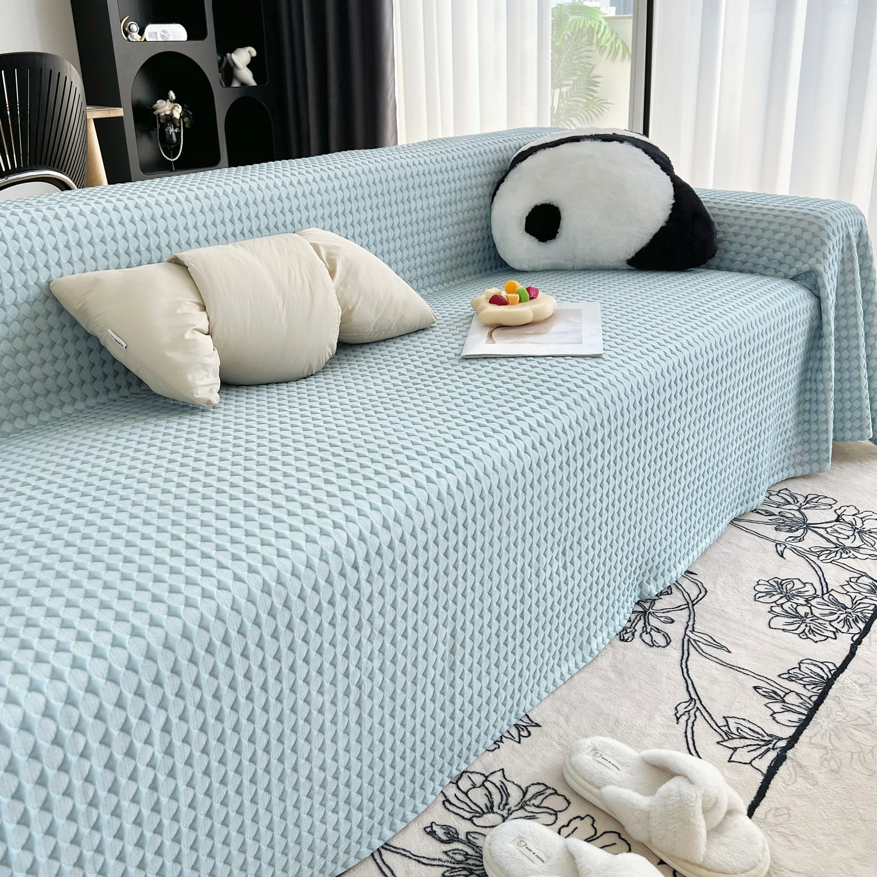 Cooling Textured Sofa Cover Washable Soft Couch Throw Blanket for Summer & Pets - Image 67