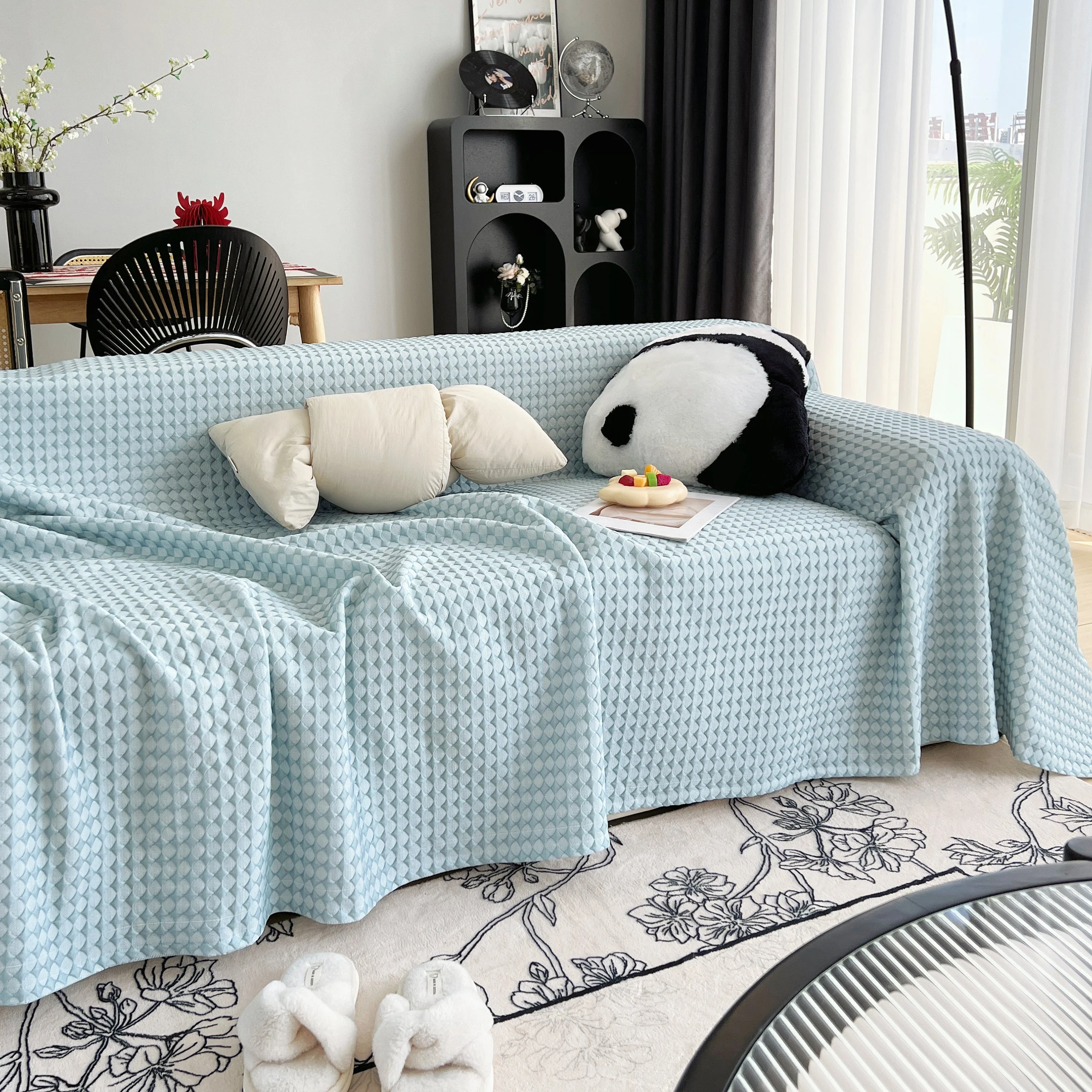Cooling Textured Sofa Cover Washable Soft Couch Throw Blanket for Summer & Pets - Image 69