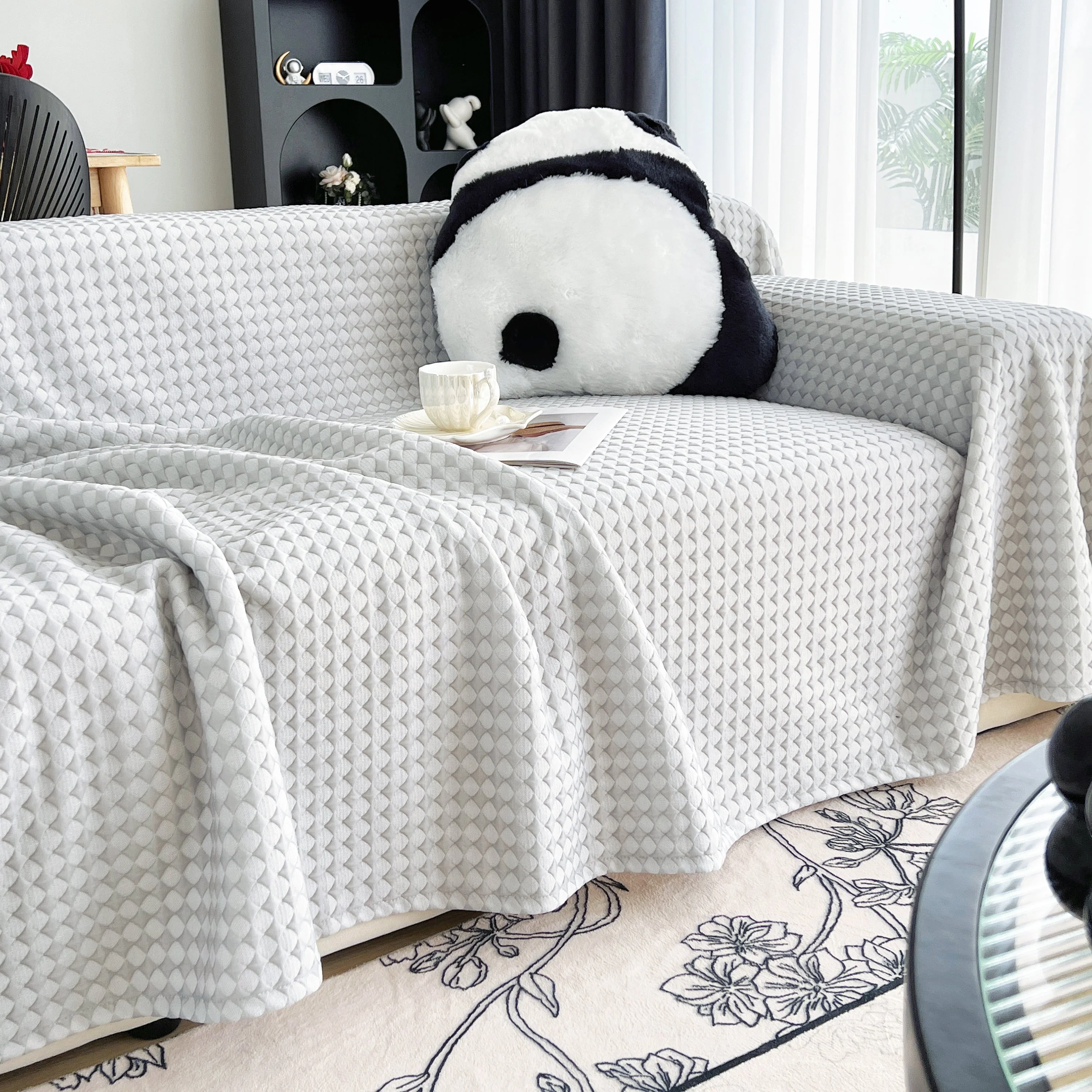 Cooling Textured Sofa Cover Washable Soft Couch Throw Blanket for Summer & Pets - Image 7