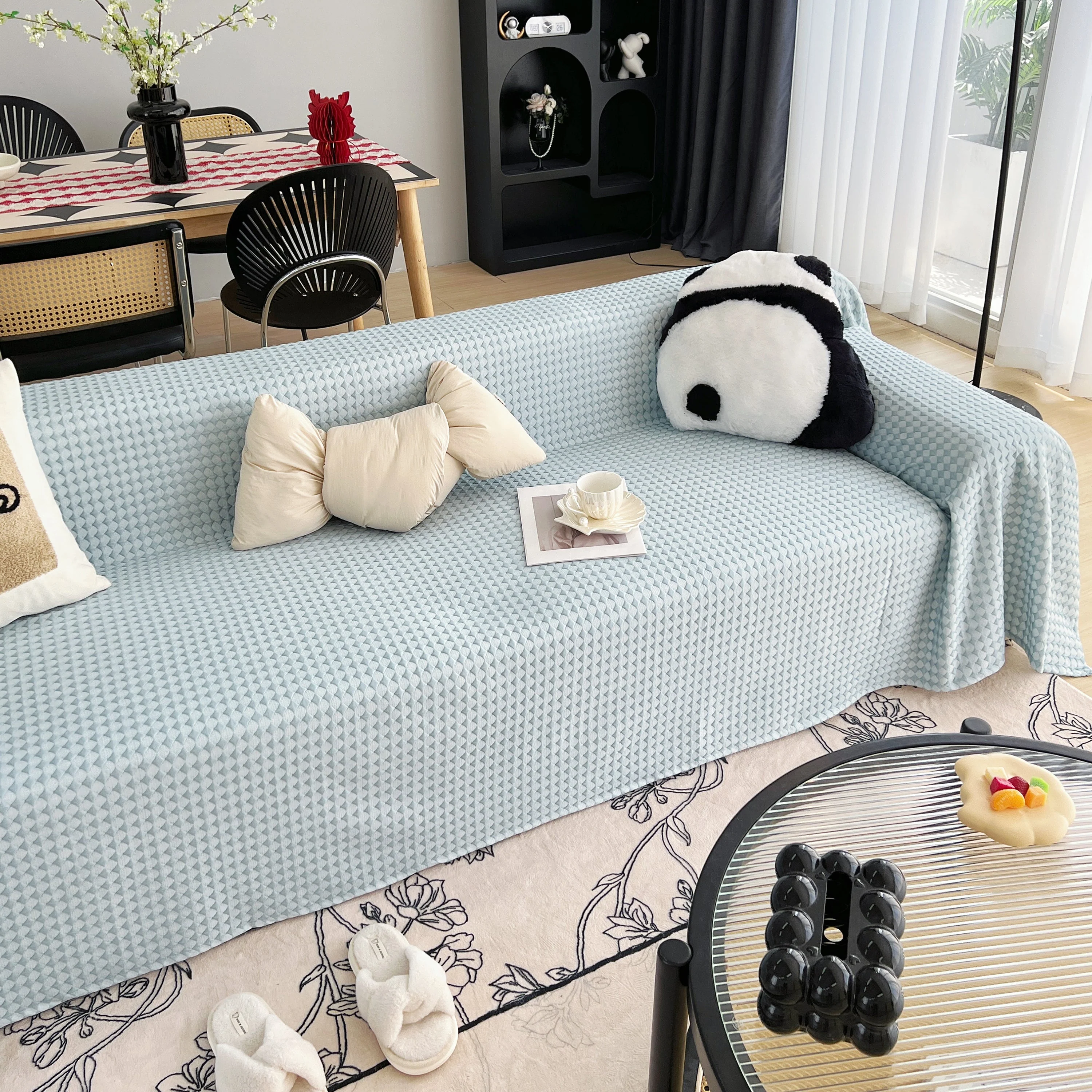 Cooling Textured Sofa Cover Washable Soft Couch Throw Blanket for Summer & Pets - Image 72