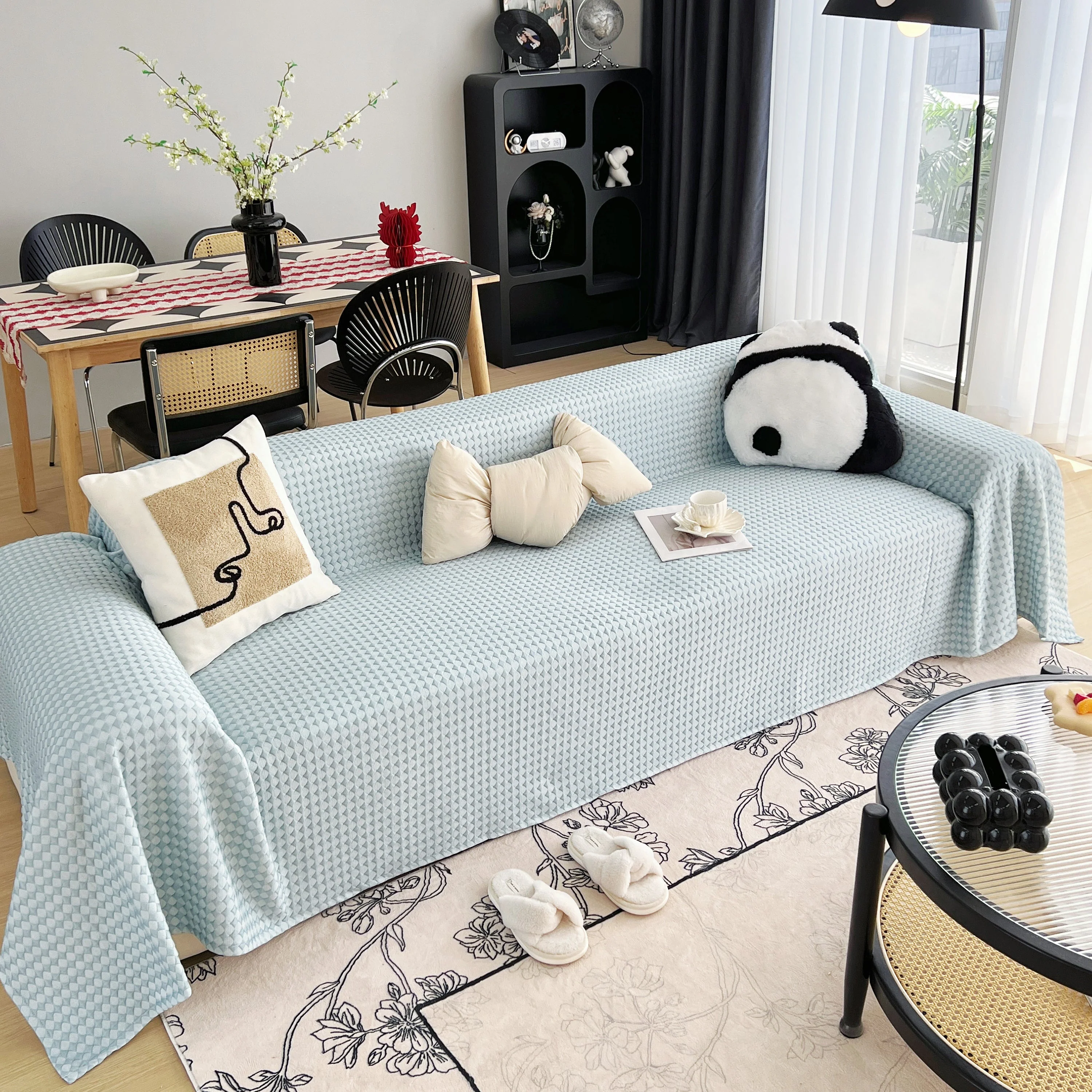Cooling Textured Sofa Cover Washable Soft Couch Throw Blanket for Summer & Pets - Image 74