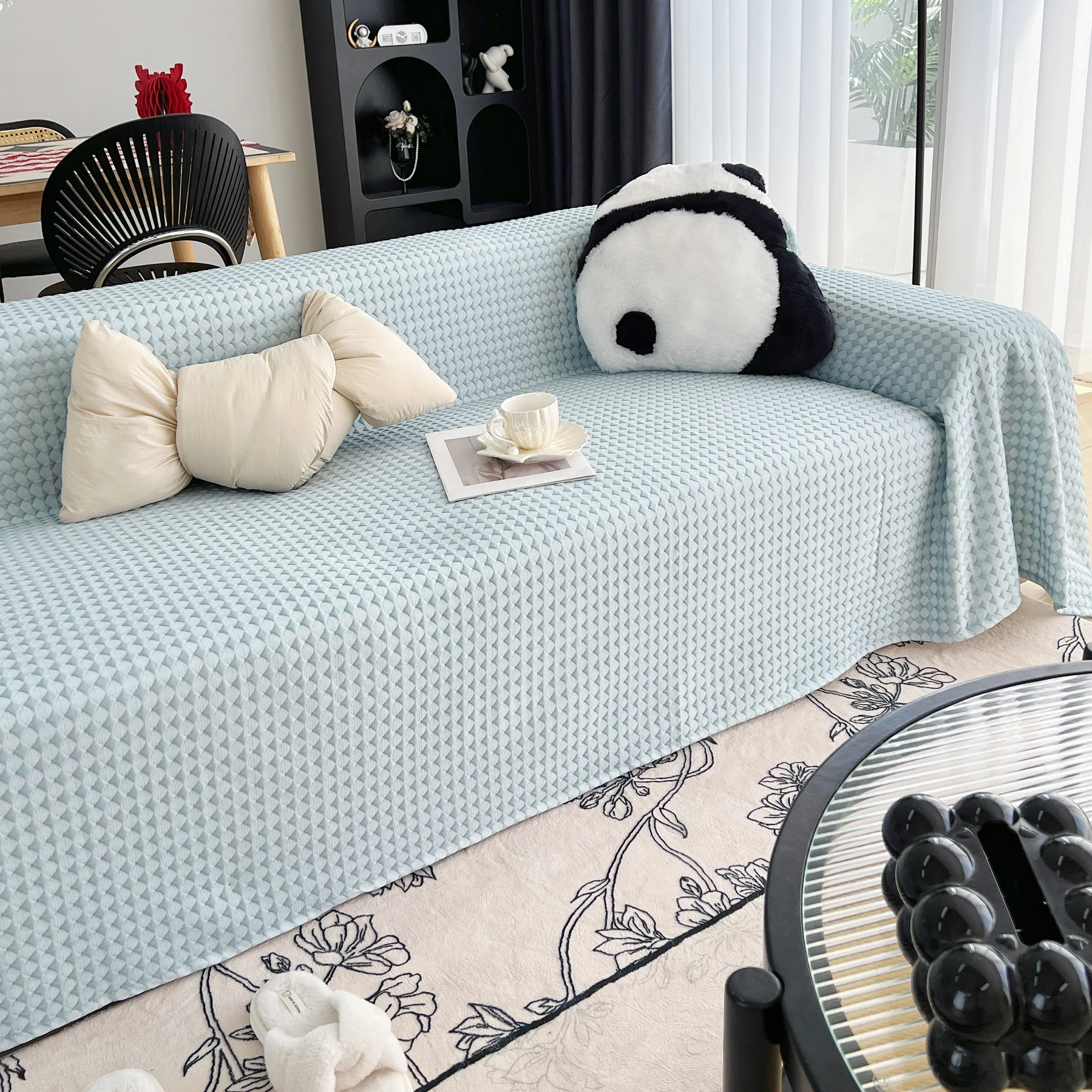 Cooling Textured Sofa Cover Washable Soft Couch Throw Blanket for Summer & Pets - Image 76