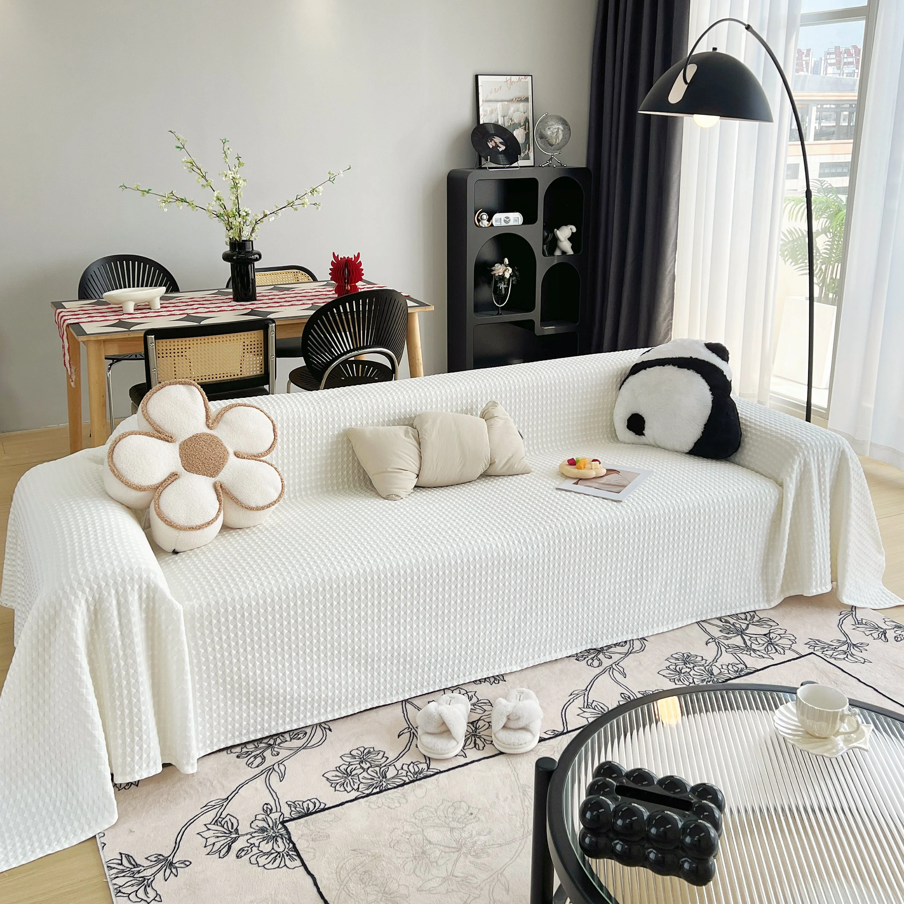 Cooling Textured Sofa Cover Washable Soft Couch Throw Blanket for Summer & Pets - Image 89
