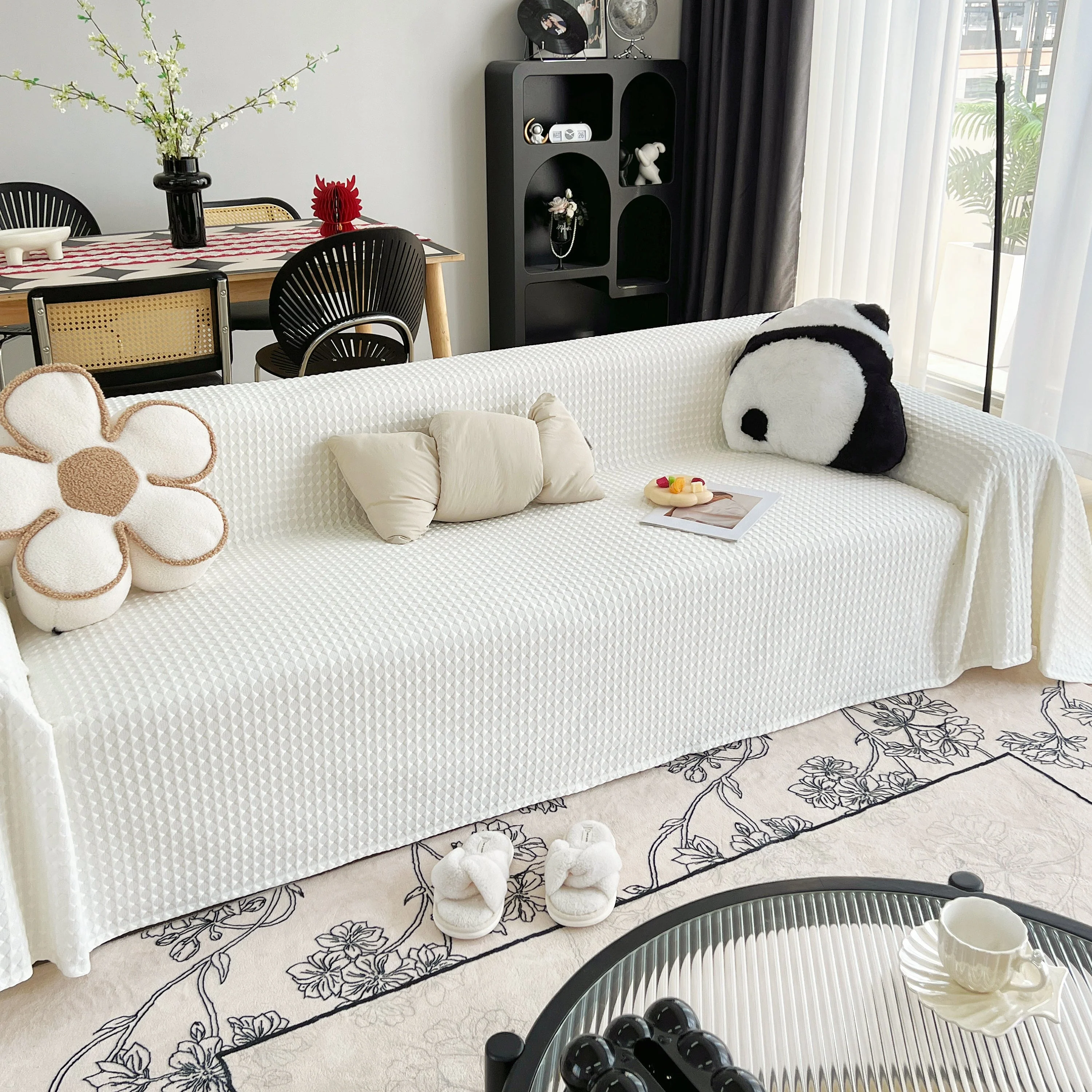Cooling Textured Sofa Cover Washable Soft Couch Throw Blanket for Summer & Pets - Image 94