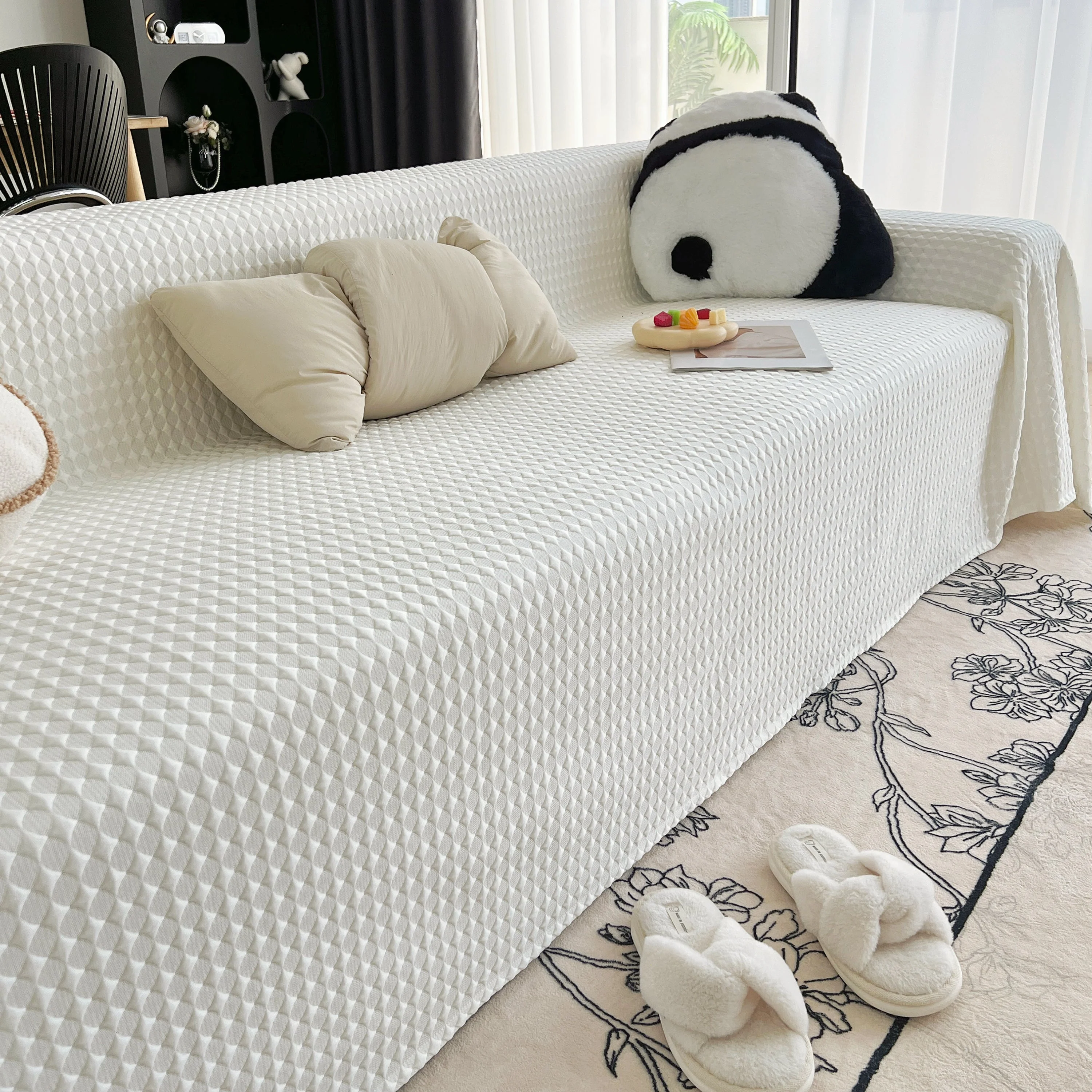Cooling Textured Sofa Cover Washable Soft Couch Throw Blanket for Summer & Pets - Image 96