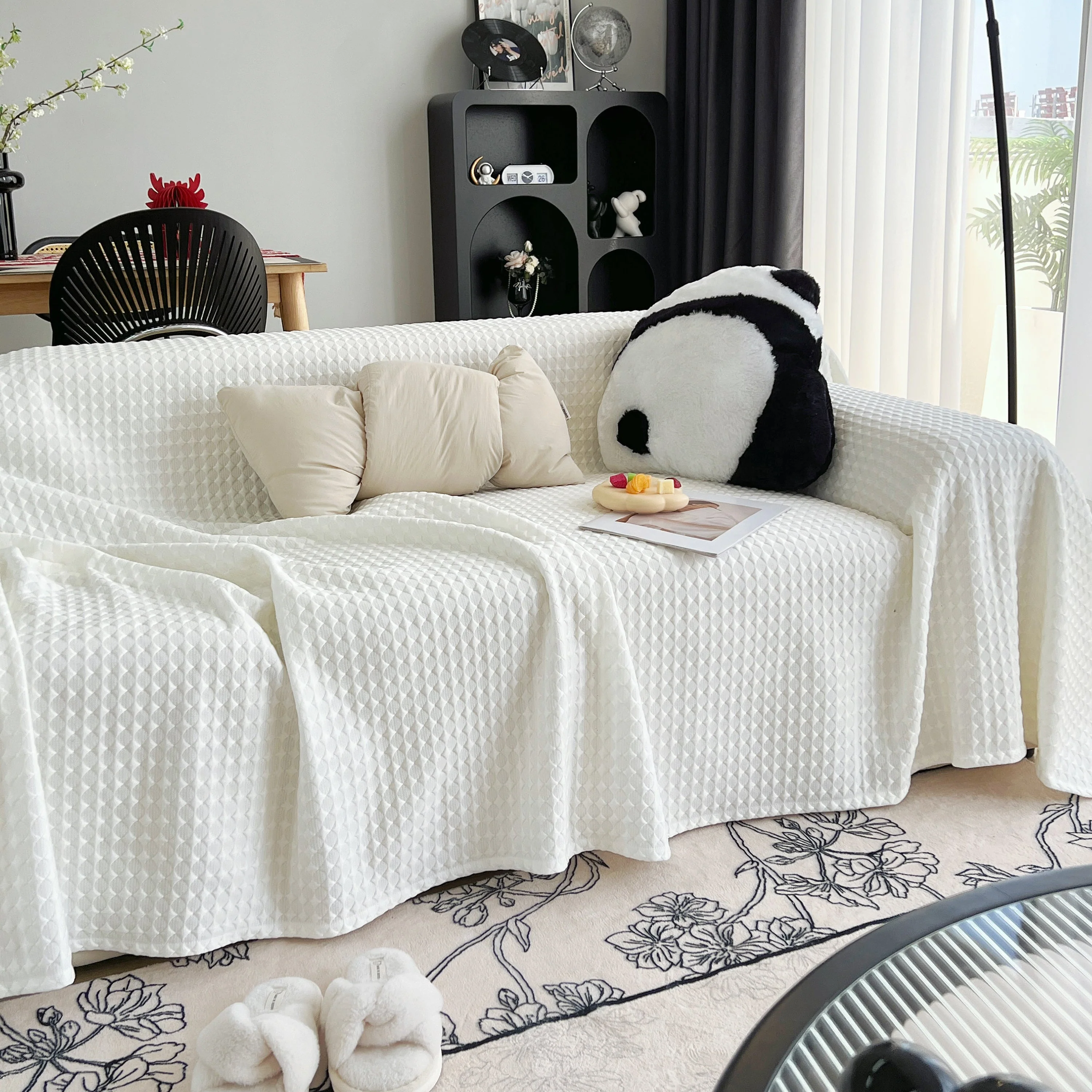 Cooling Textured Sofa Cover Washable Soft Couch Throw Blanket for Summer & Pets - Image 98