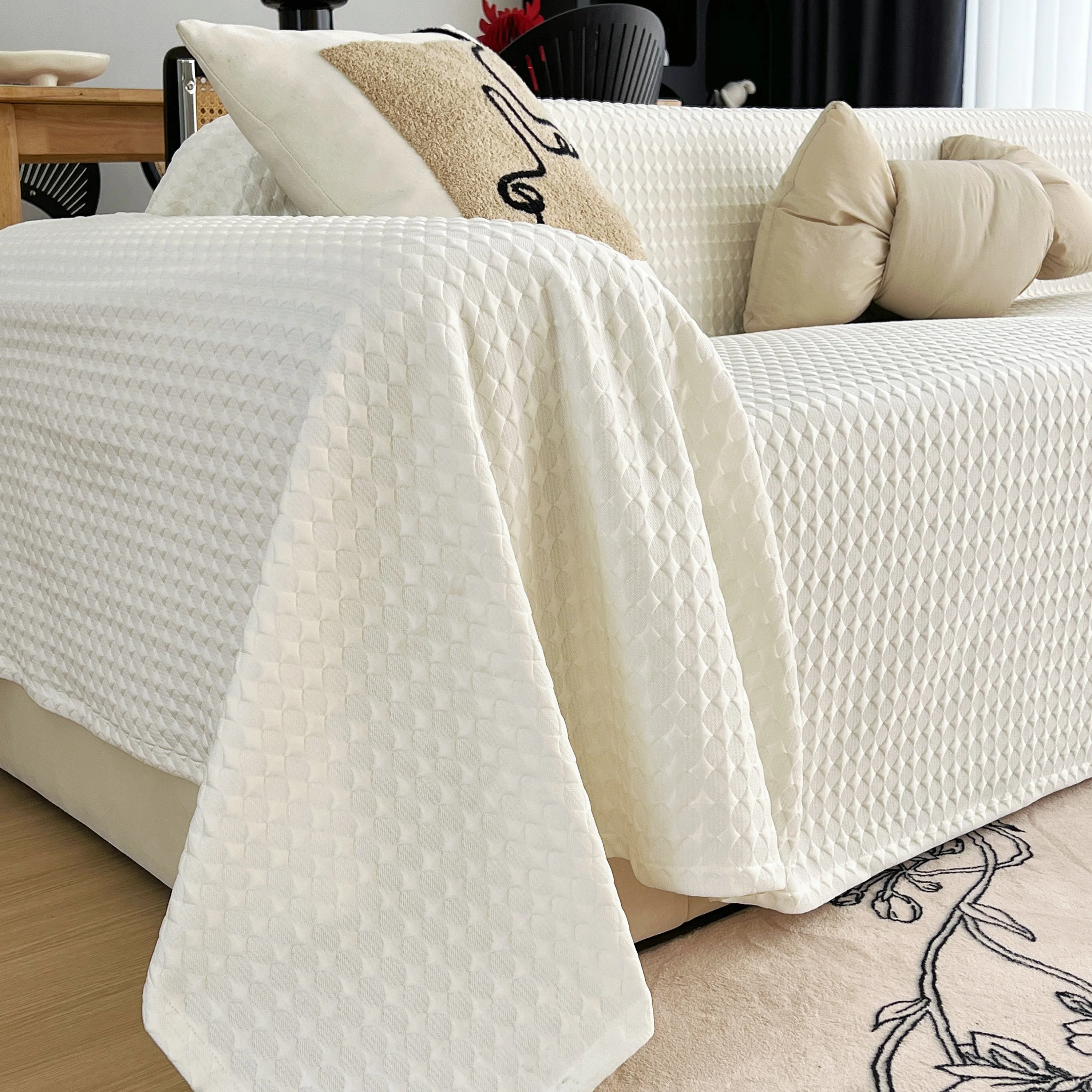 Cooling Textured Sofa Cover Washable Soft Couch Throw Blanket for Summer & Pets - Image 99