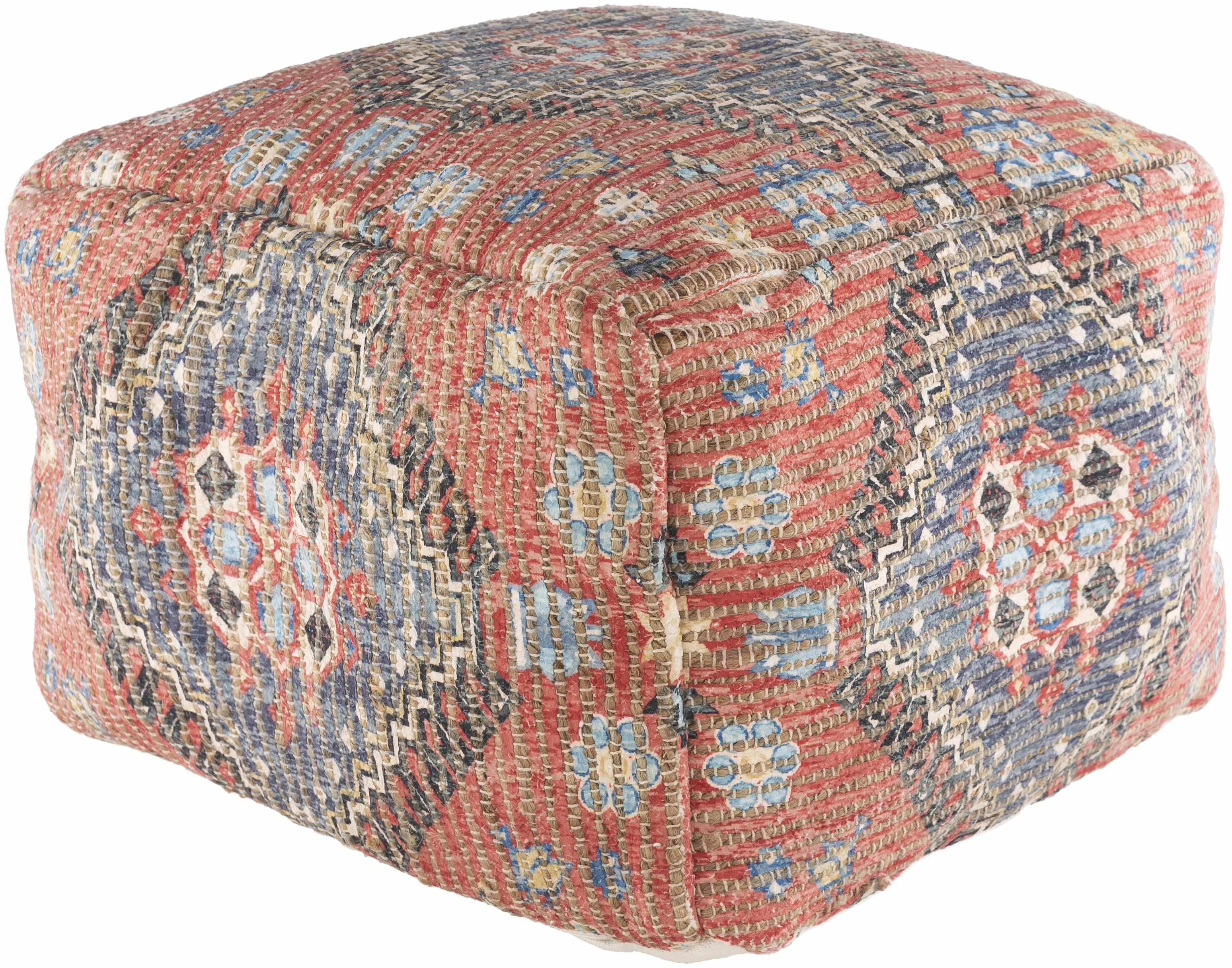 Copeland Woven Jute and Cotton Pouf - Image 2