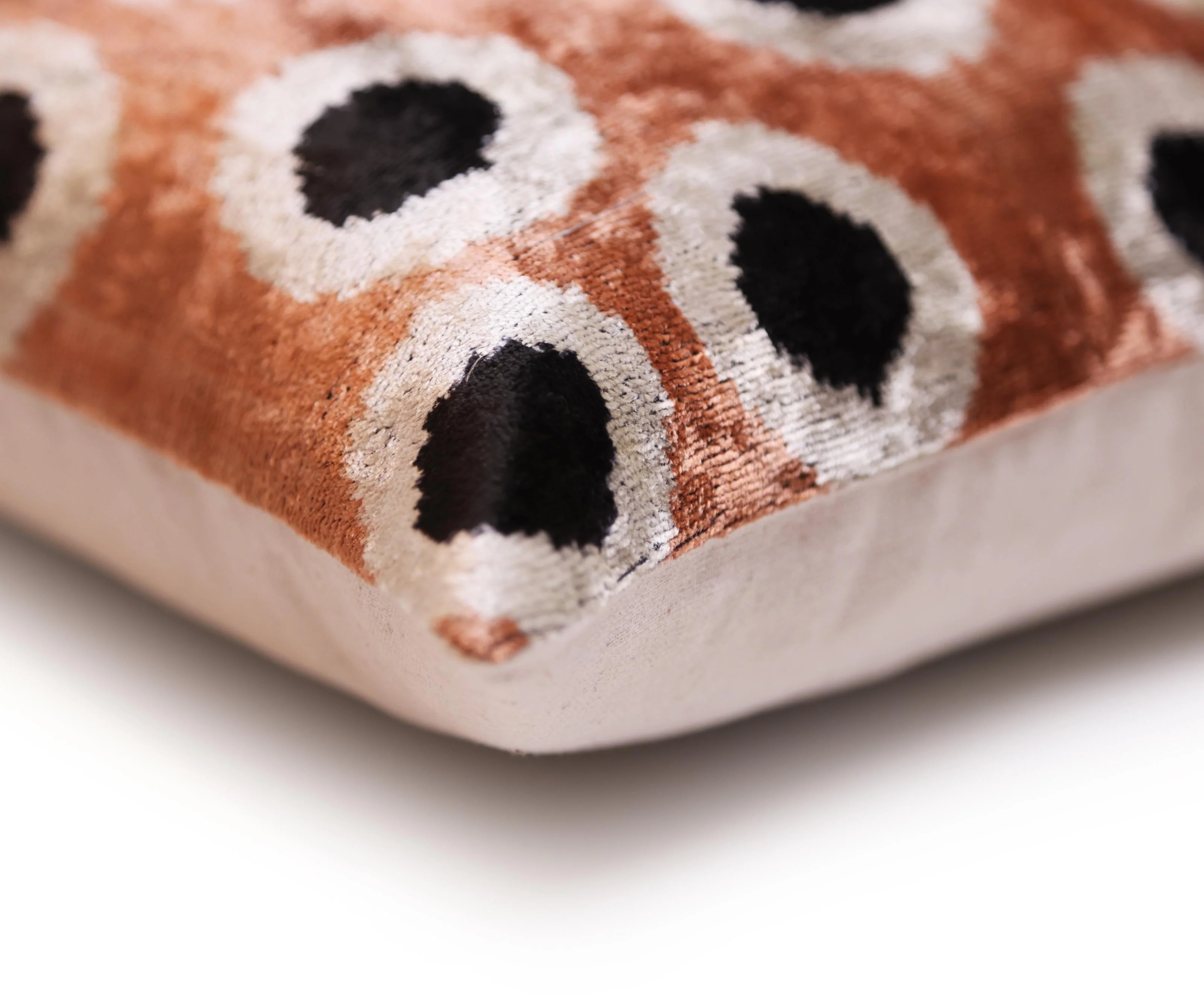 Copper Gold Black Dot Silk Velvet Lumbar Pillow – 16x24 Handmade Modern Cushion - Image 8