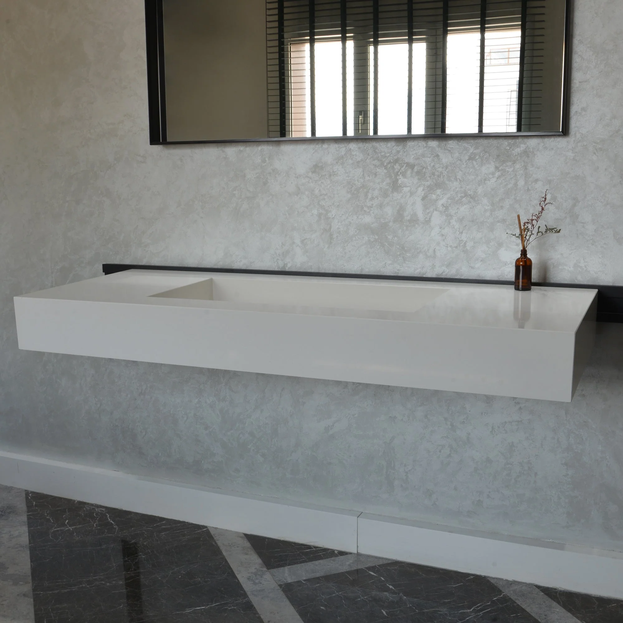 Quartz Bathroom Vanity With Single Sink (QU-092) - Image 5