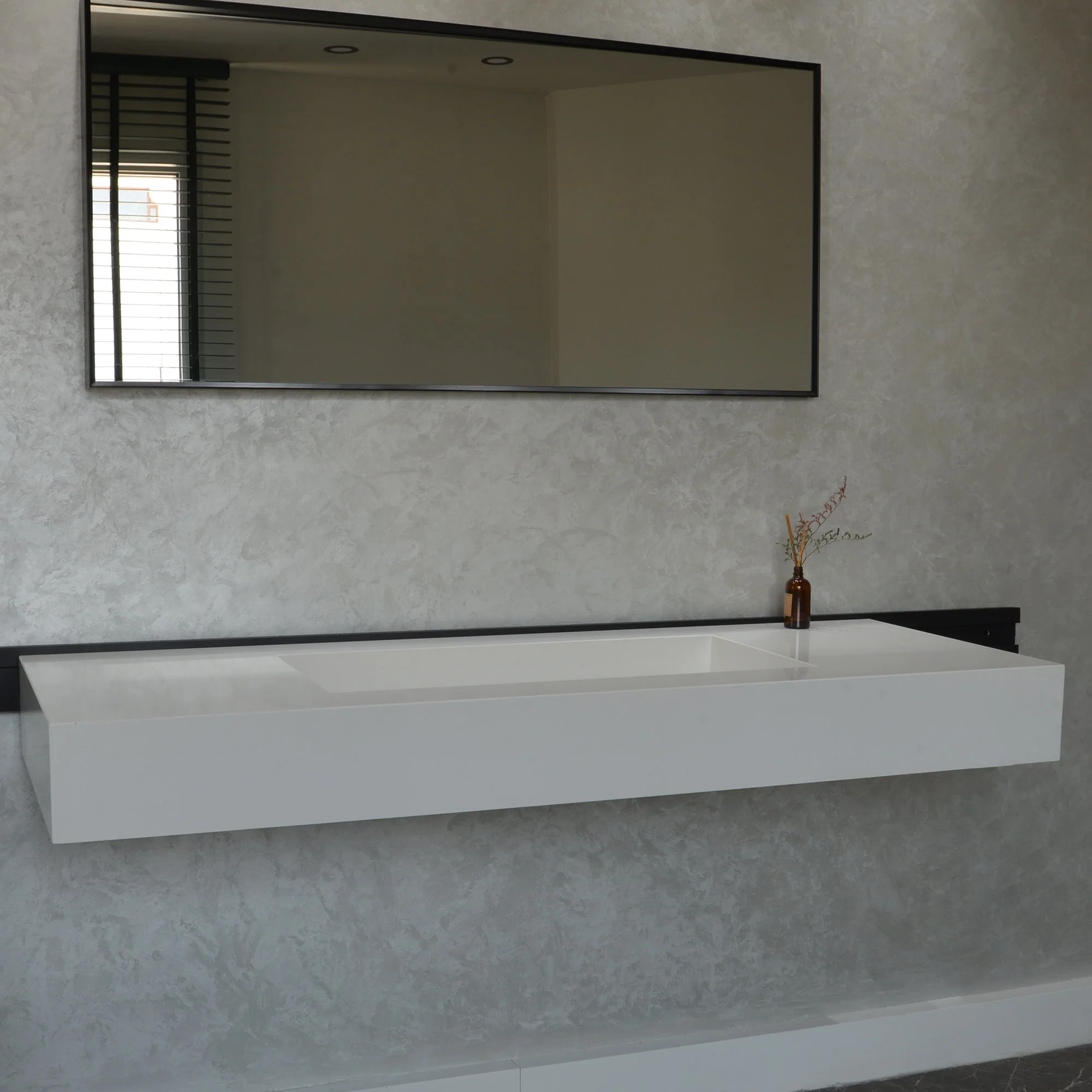 Quartz Bathroom Vanity With Single Sink (QU-092) - Image 6