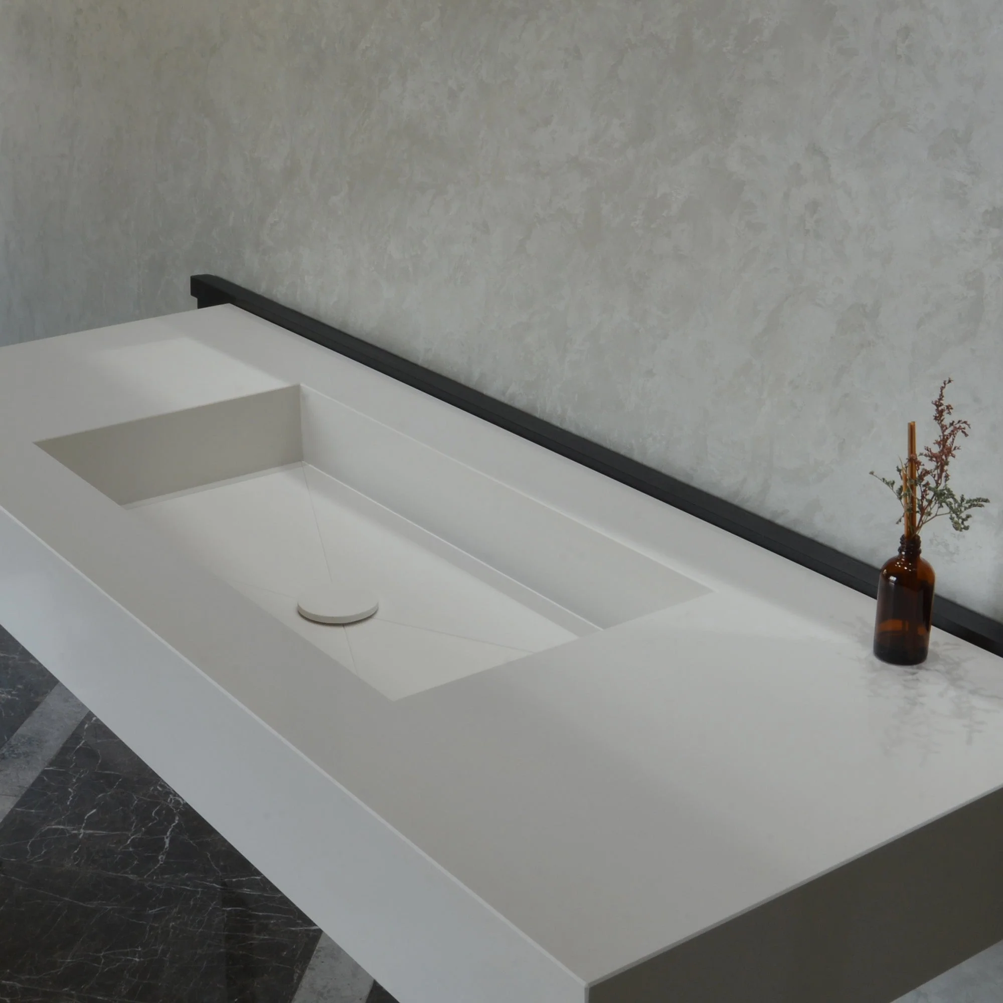 Quartz Bathroom Vanity With Single Sink (QU-092) - Image 8