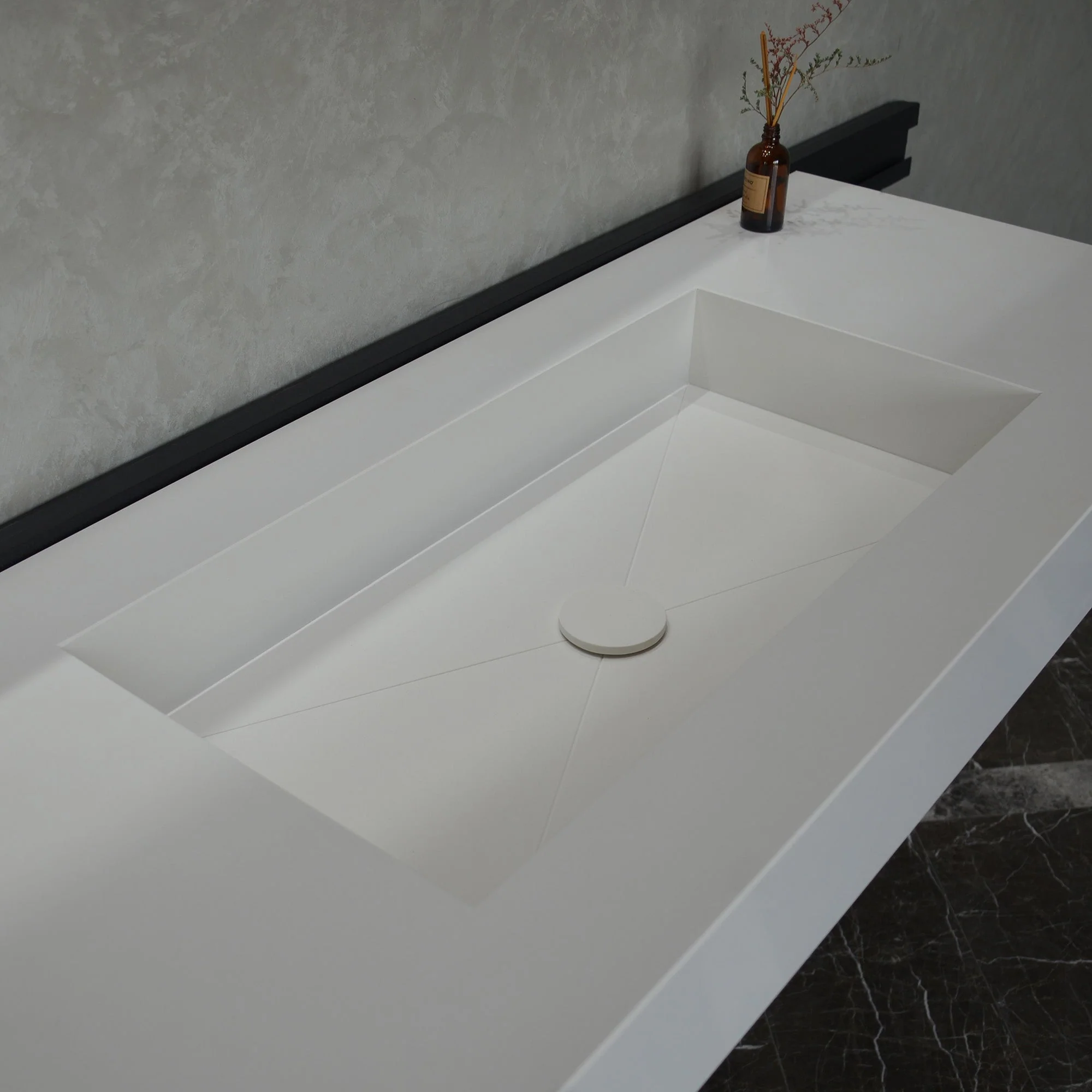 Quartz Bathroom Vanity With Single Sink (QU-092) - Image 9