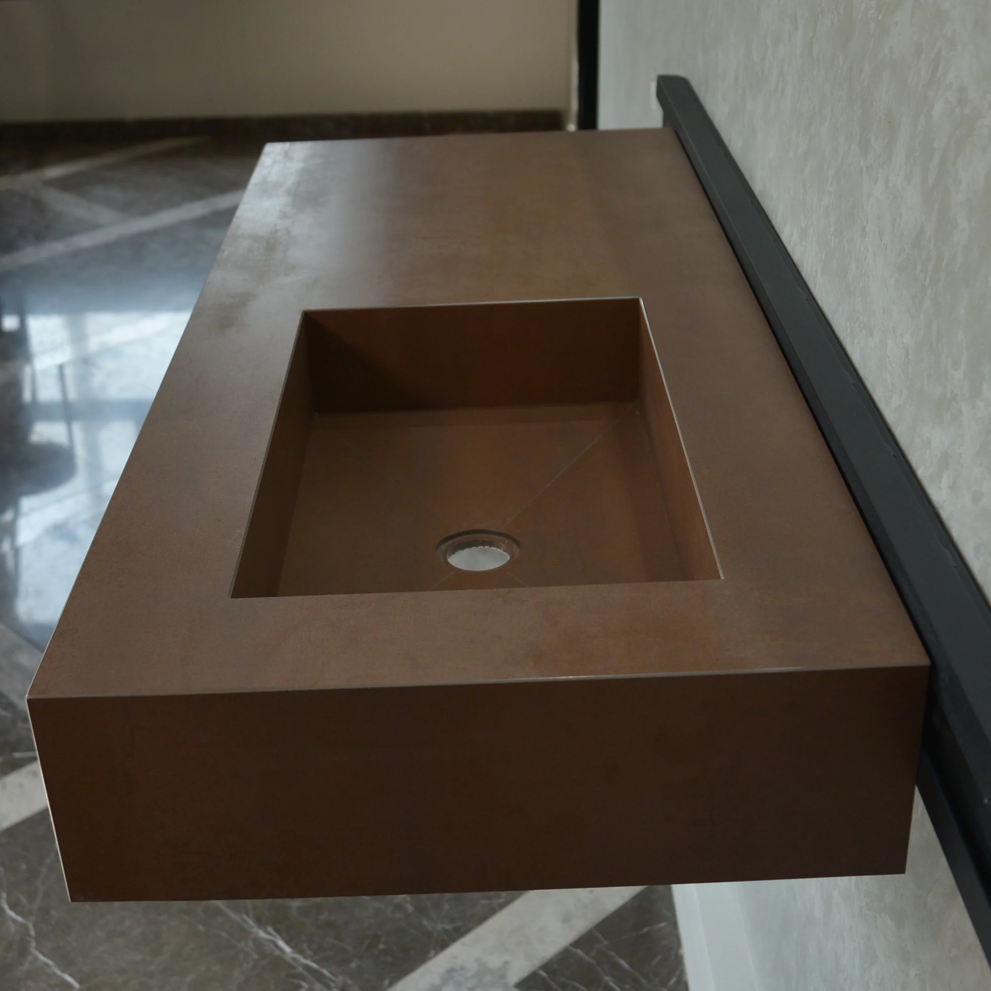 HANDCRAFTED INFINITY – METAL CORTEN ENGINEERED PORCELAIN SINK (ES-058) - Image 2
