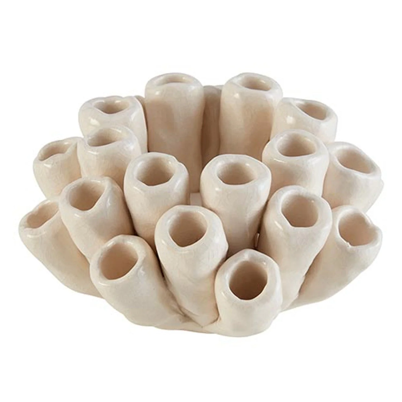 Coral Statue Candle Holder | Ceramic Sculpture Home Decor | 5" x 3" - Image 2