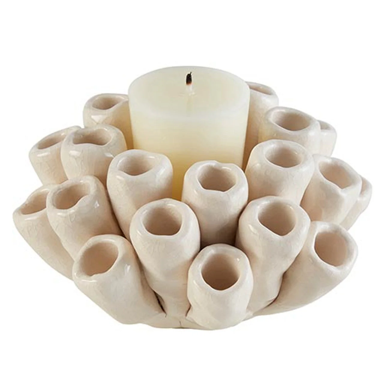Coral Statue Candle Holder | Ceramic Sculpture Home Decor | 5" x 3" - Image 3