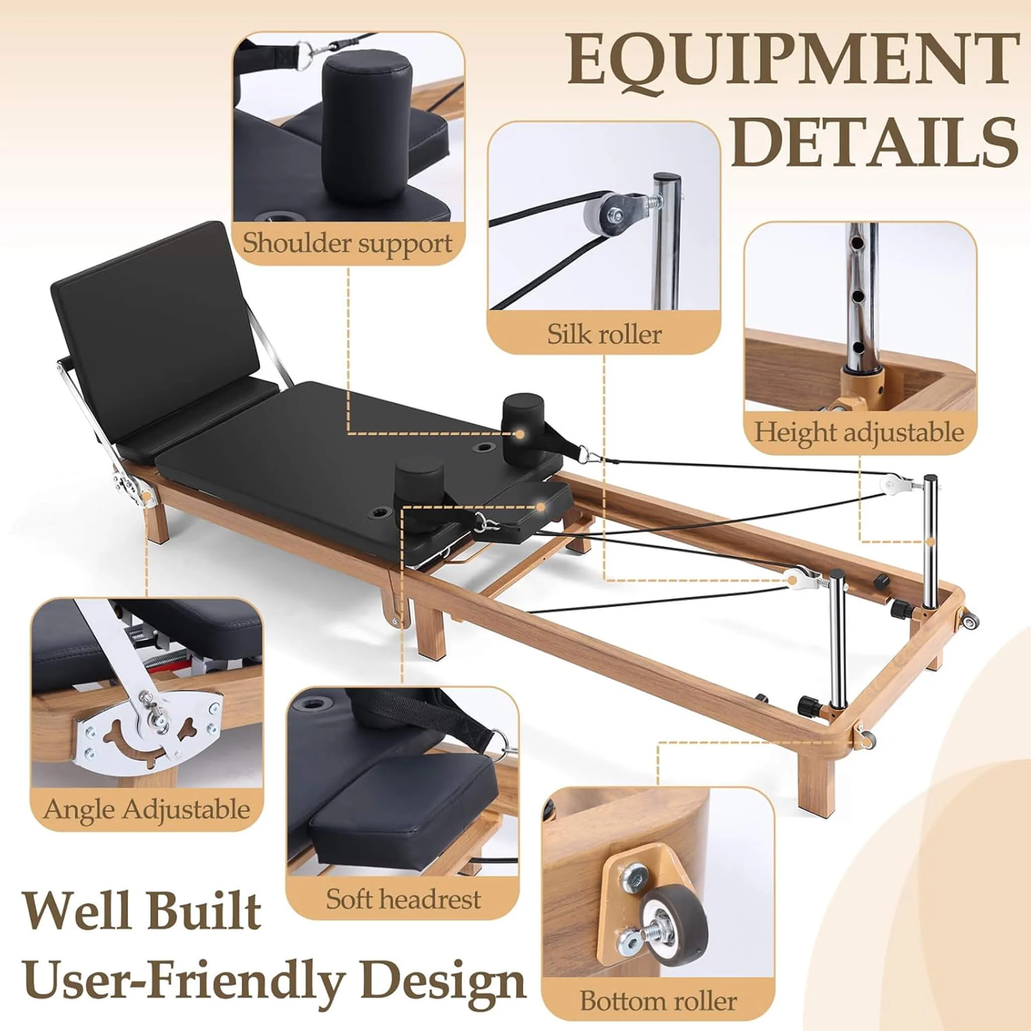 Core Pilates Apex Foldable Dual Resistance Pilates Reformer With Jumpboard (SAK83914) - Image 3