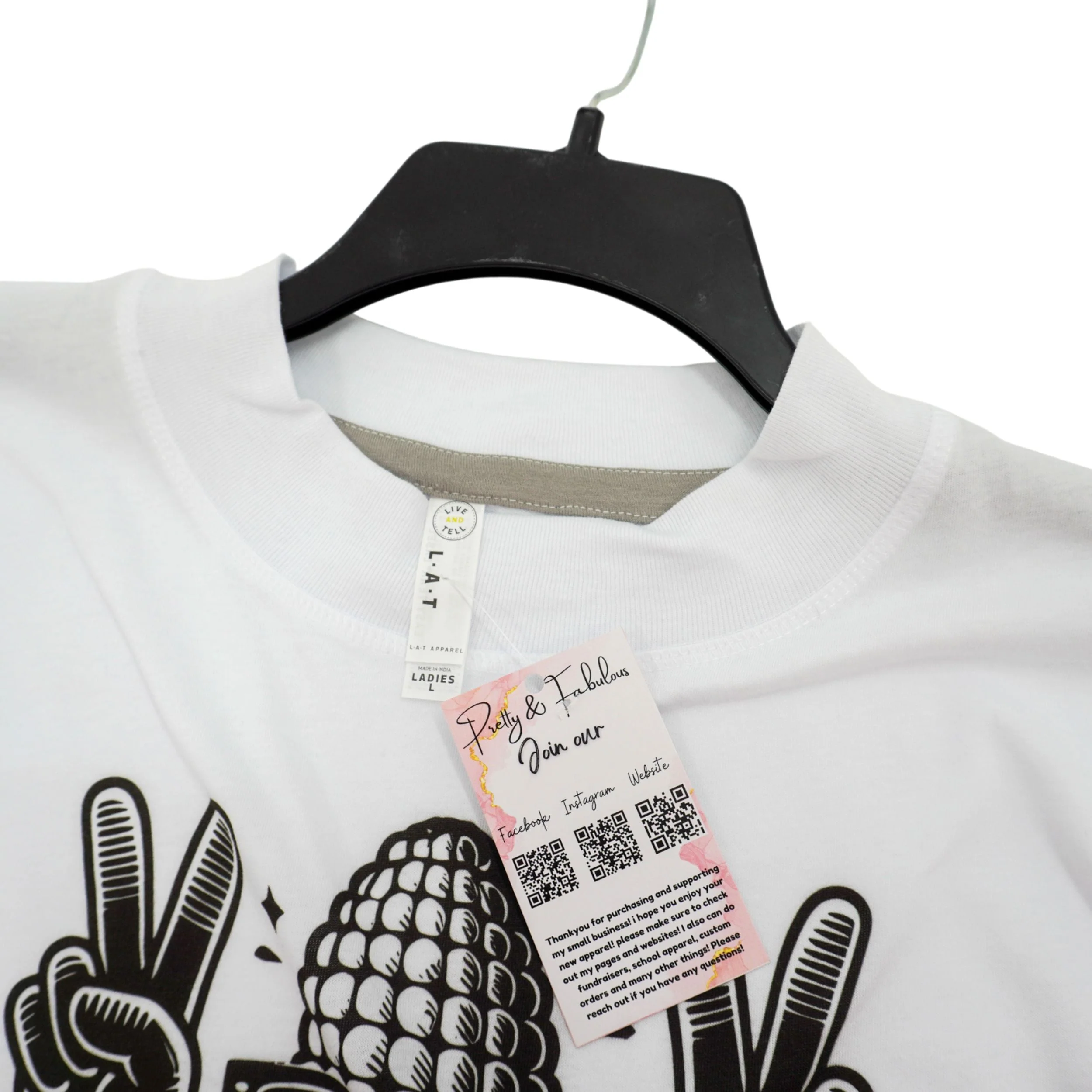Corn & Peace Sign Crop Top T-Shirt | Pretty & Fabulous - Image 4