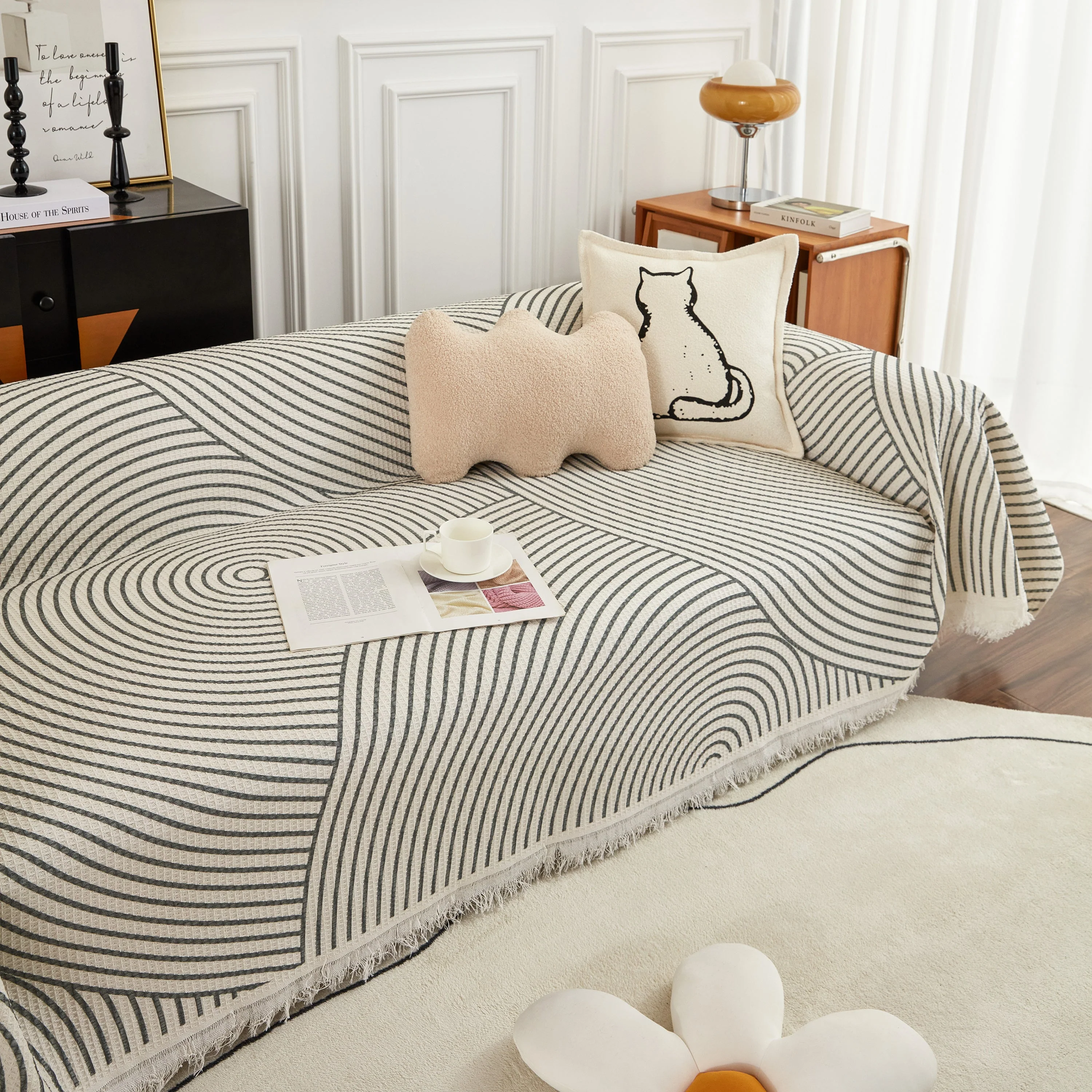 Cotton Jacquard He Li Couch Cover Blanket, L Shaped Couch Cover, Sectional Couch Covers - Image 13