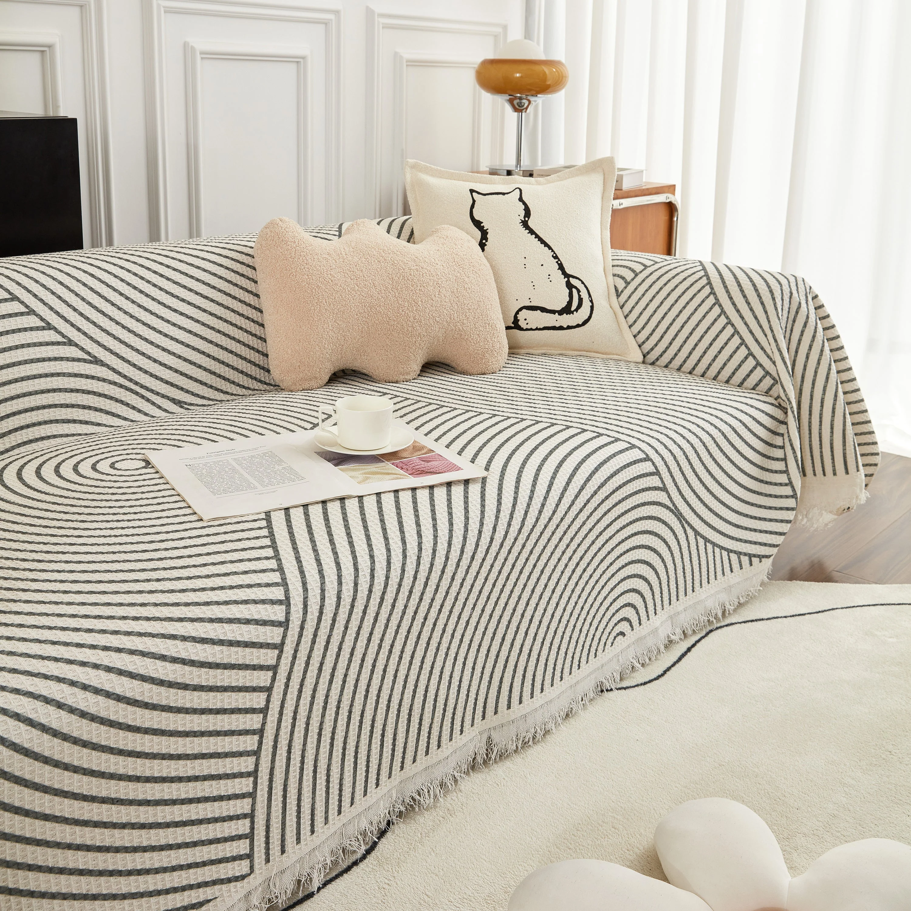 Cotton Jacquard He Li Couch Cover Blanket, L Shaped Couch Cover, Sectional Couch Covers - Image 14