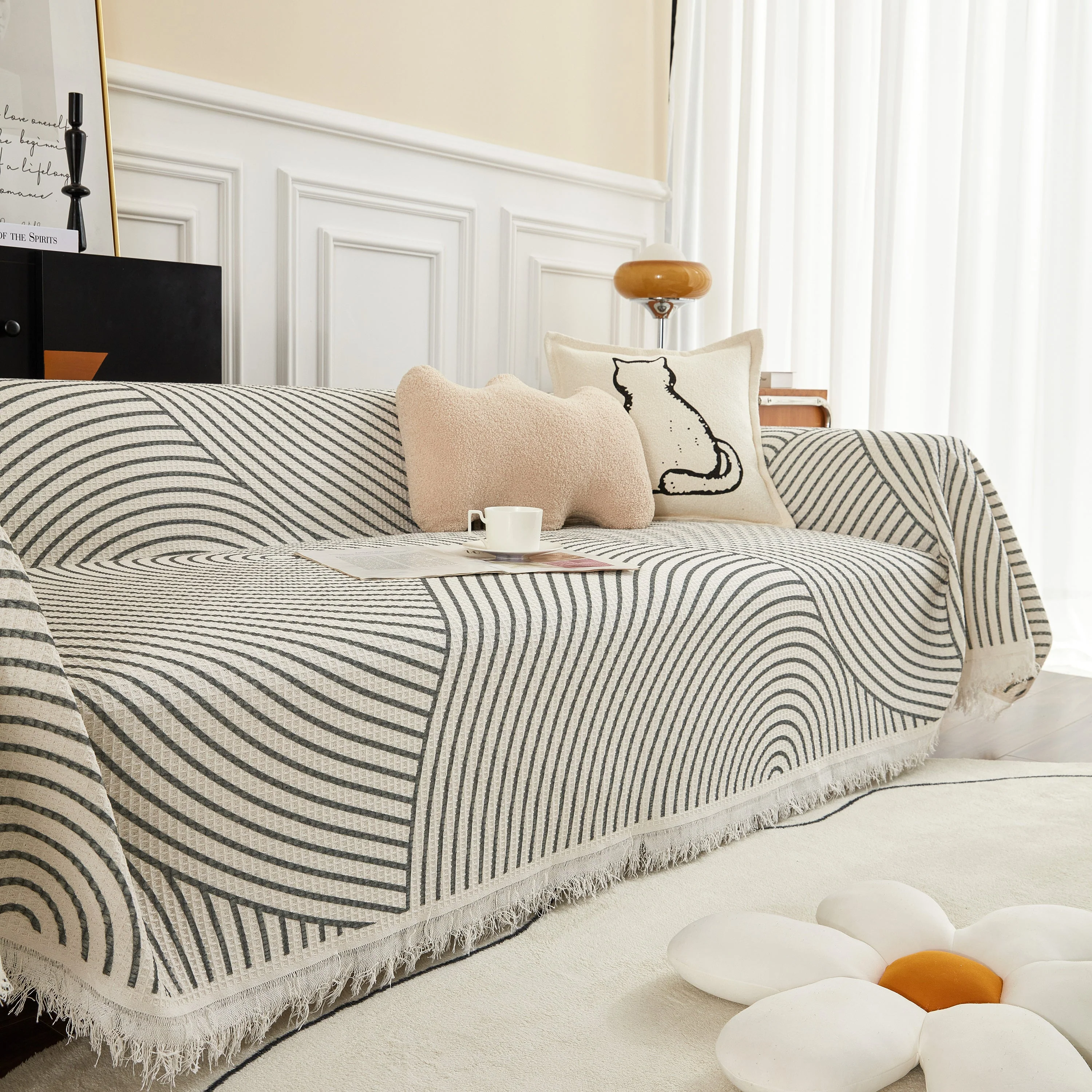 Cotton Jacquard He Li Couch Cover Blanket, L Shaped Couch Cover, Sectional Couch Covers - Image 15
