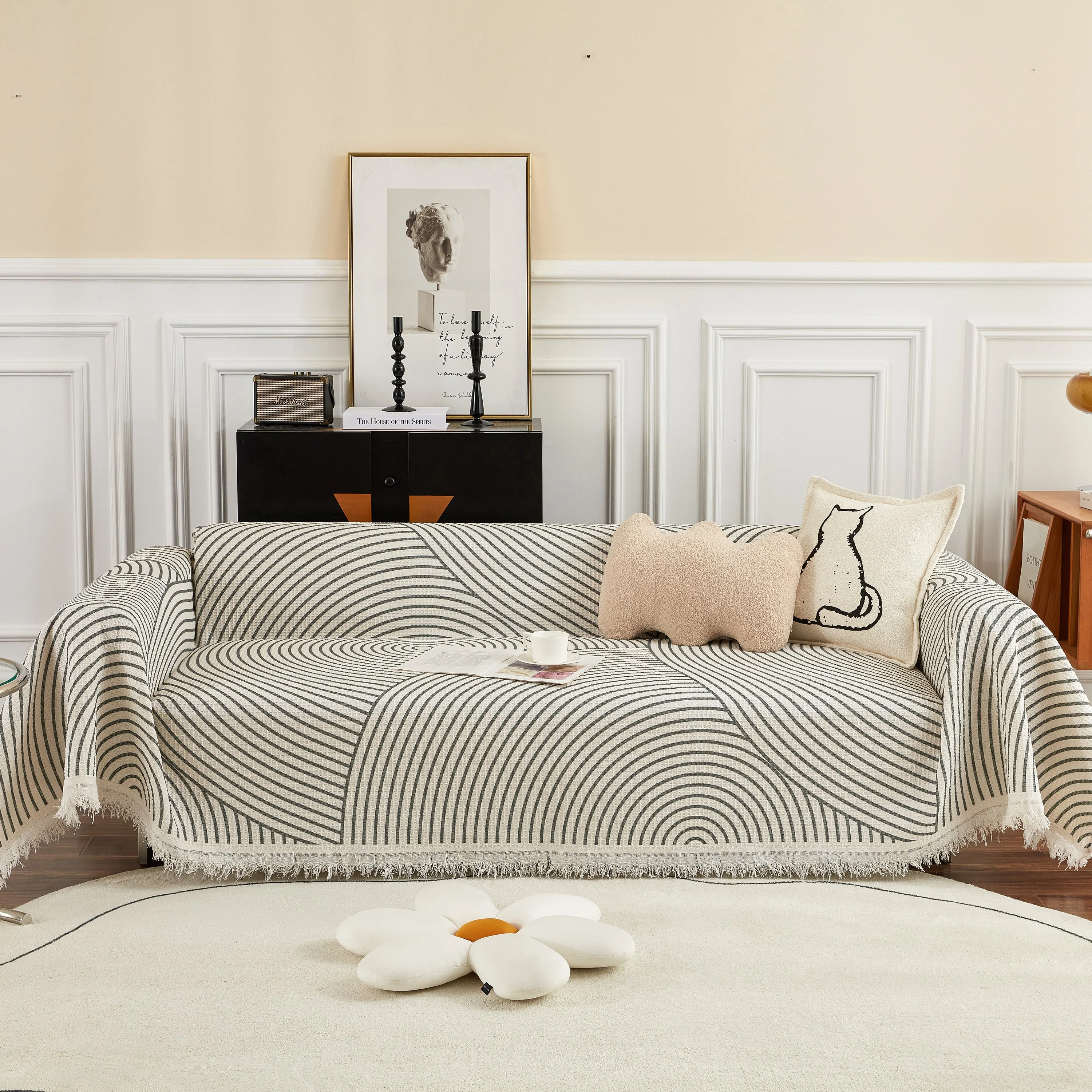 Cotton Jacquard He Li Couch Cover Blanket, L Shaped Couch Cover, Sectional Couch Covers - Image 6