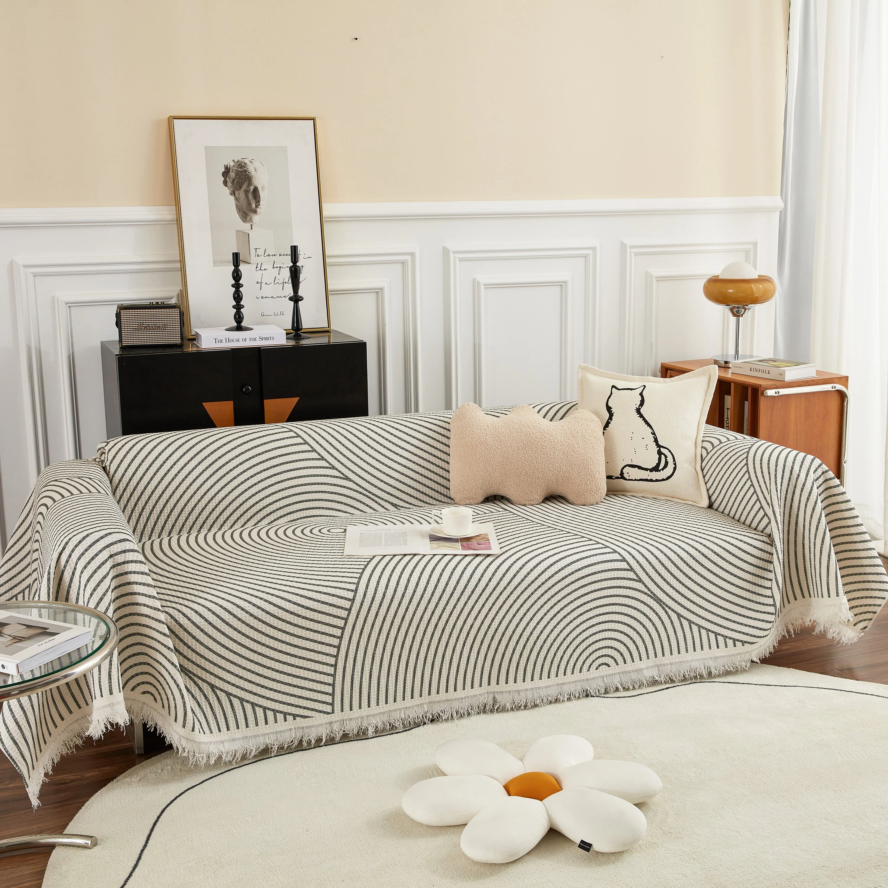Cotton Jacquard He Li Couch Cover Blanket, L Shaped Couch Cover, Sectional Couch Covers - Image 7
