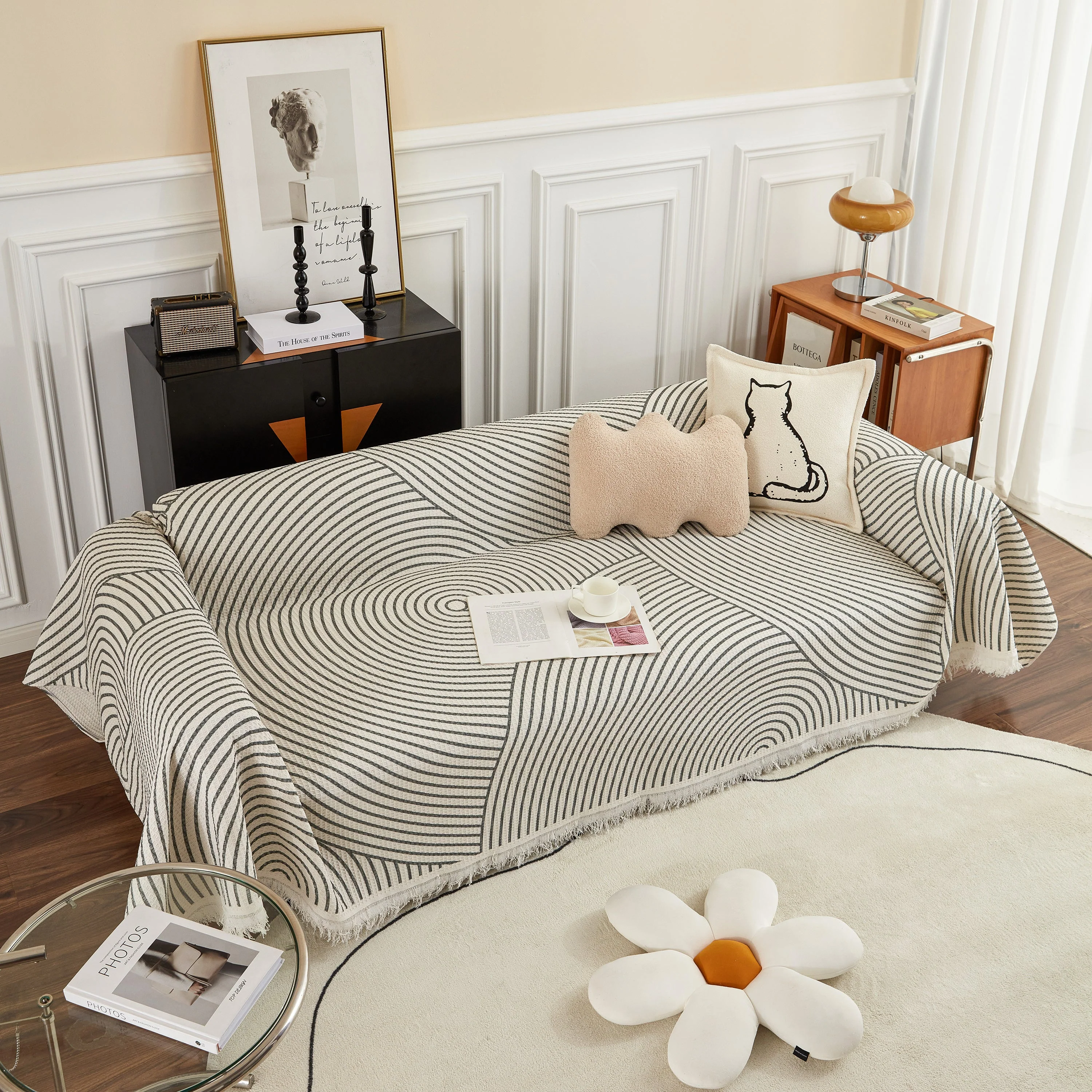 Cotton Jacquard He Li Couch Cover Blanket, L Shaped Couch Cover, Sectional Couch Covers - Image 8