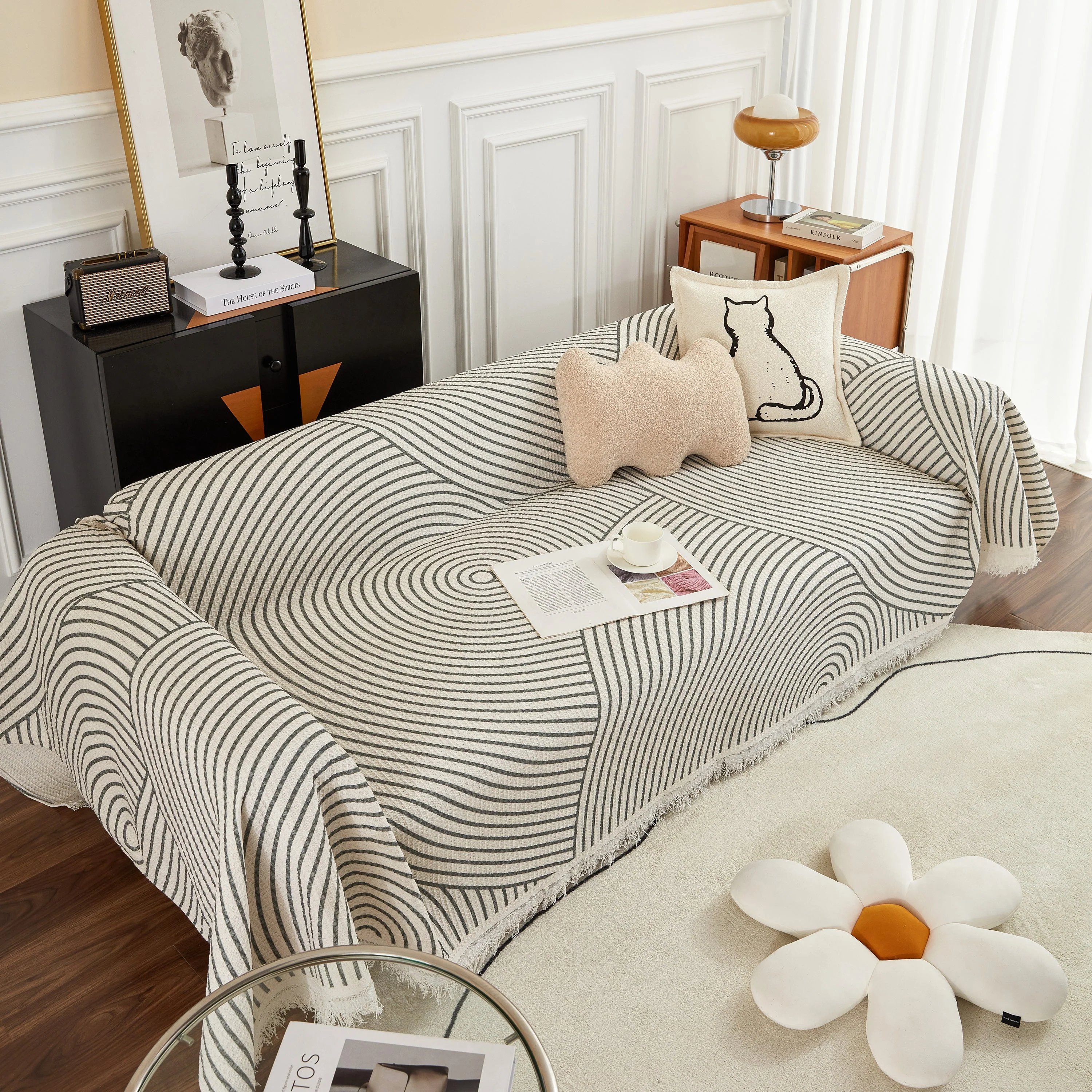 Cotton Jacquard He Li Couch Cover Blanket, L Shaped Couch Cover, Sectional Couch Covers - Image 9