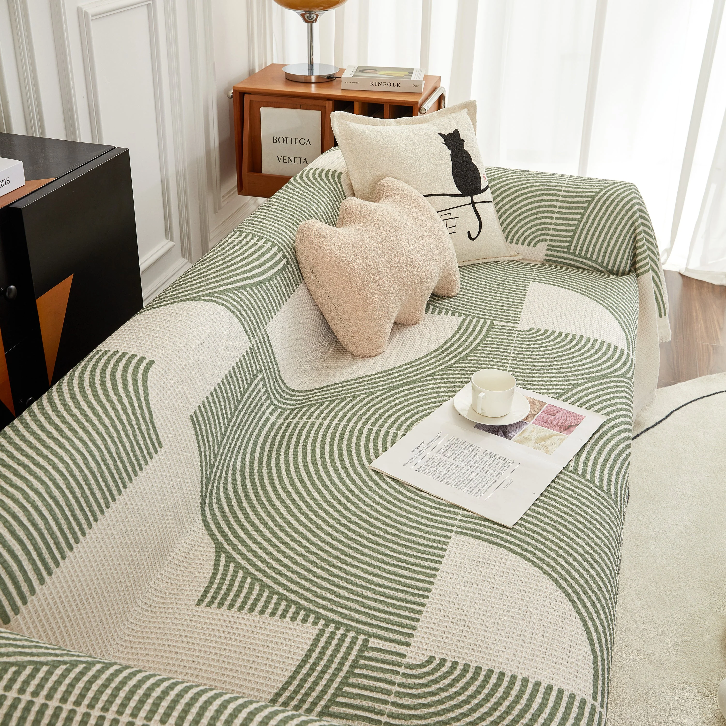 Cotton Jacquard Lucky Gather Sofa Cover Blanket, L Shaped Couch Cover, Sofa Throw Cover - Image 13