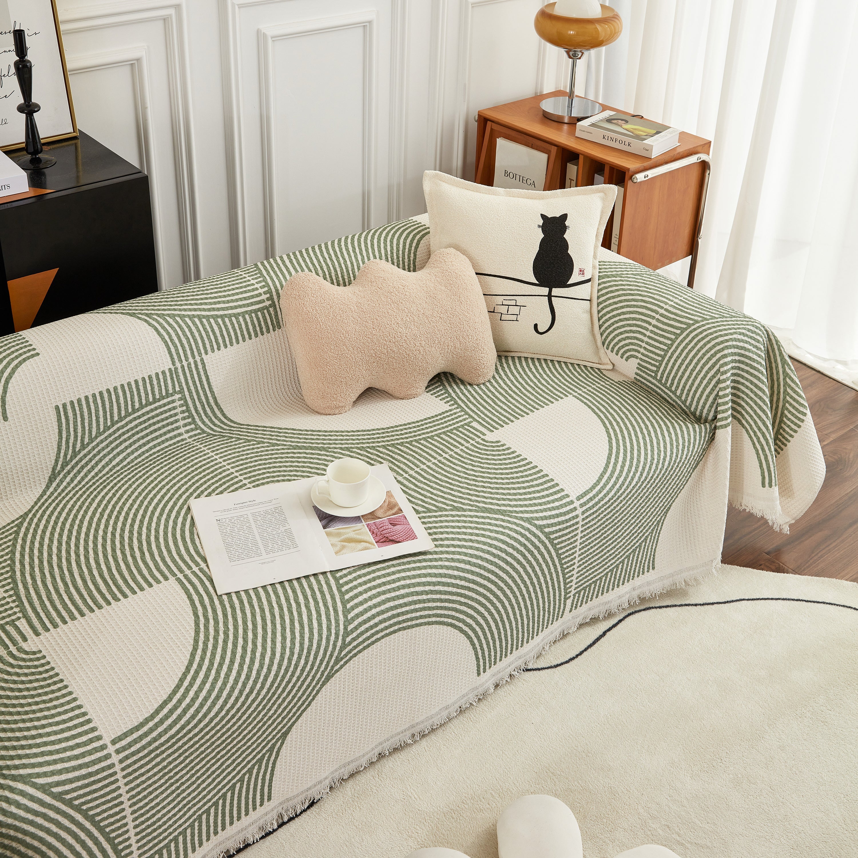 Cotton Jacquard Lucky Gather Sofa Cover Blanket, L Shaped Couch Cover, Sofa Throw Cover - Image 18