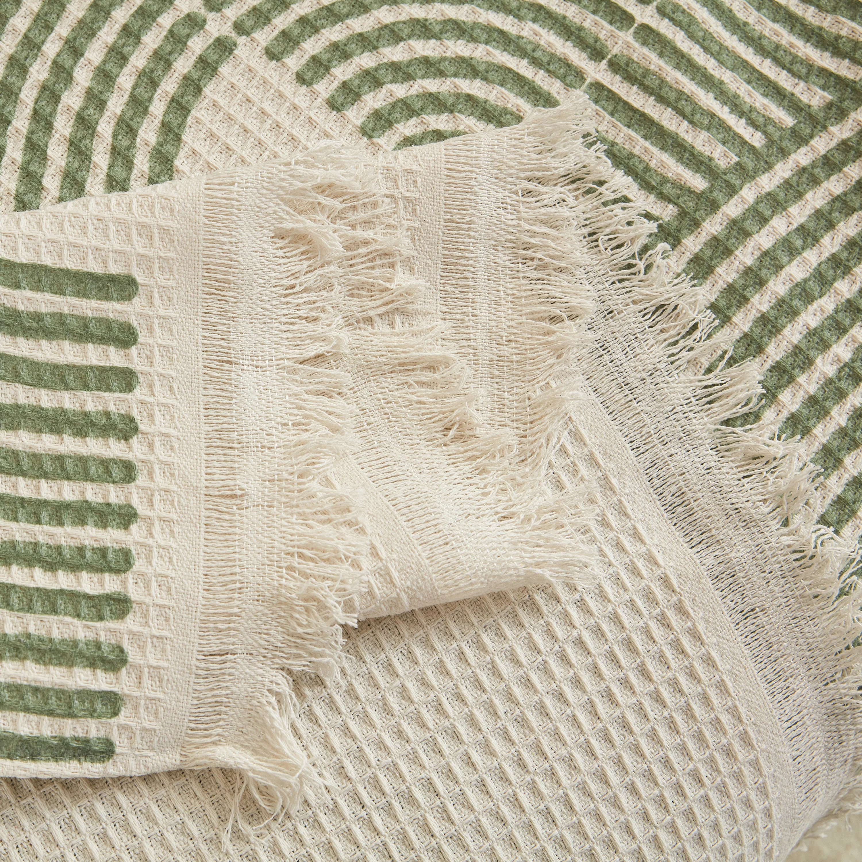 Cotton Jacquard Lucky Gather Sofa Cover Blanket, L Shaped Couch Cover, Sofa Throw Cover - Image 2