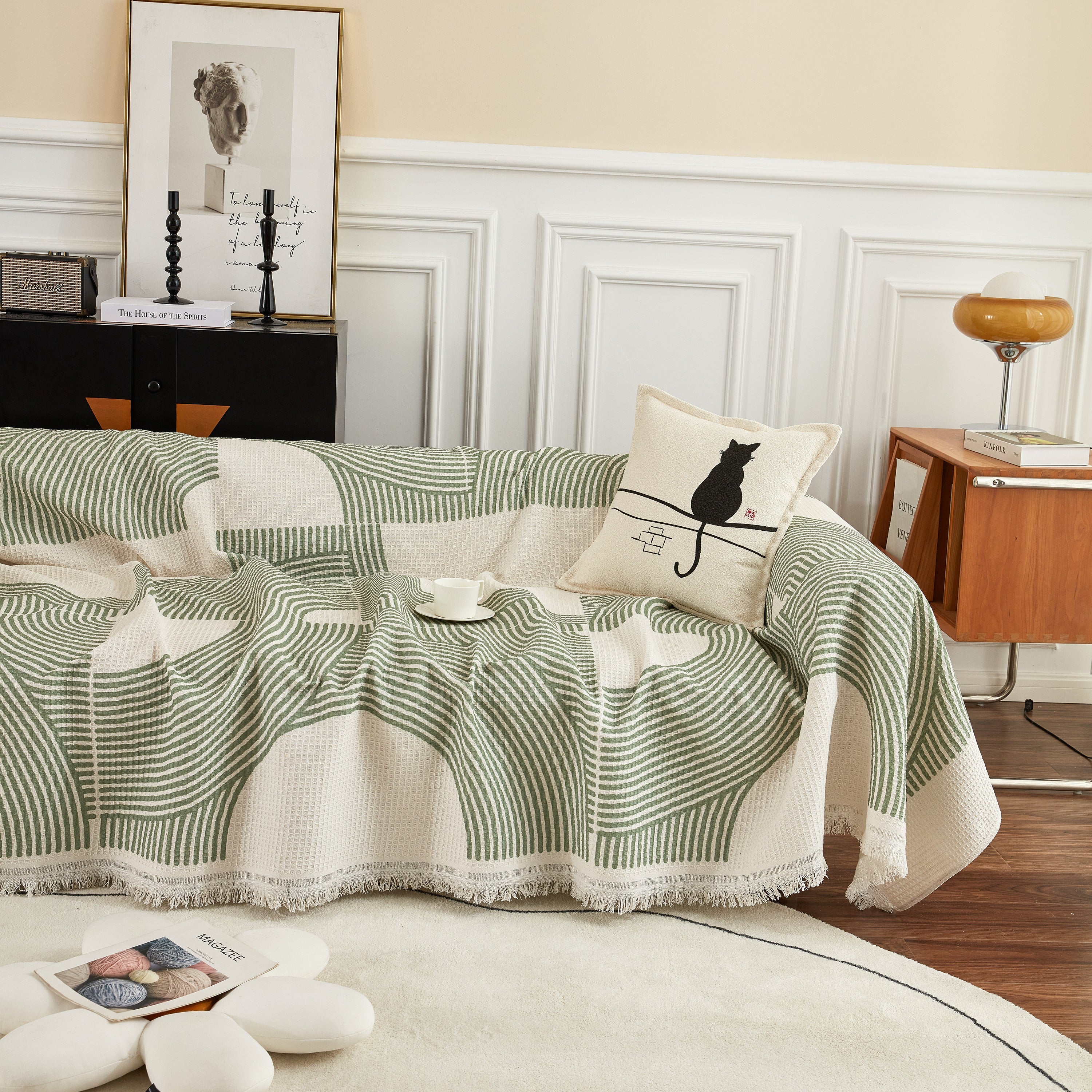Cotton Jacquard Lucky Gather Sofa Cover Blanket, L Shaped Couch Cover, Sofa Throw Cover - Image 7