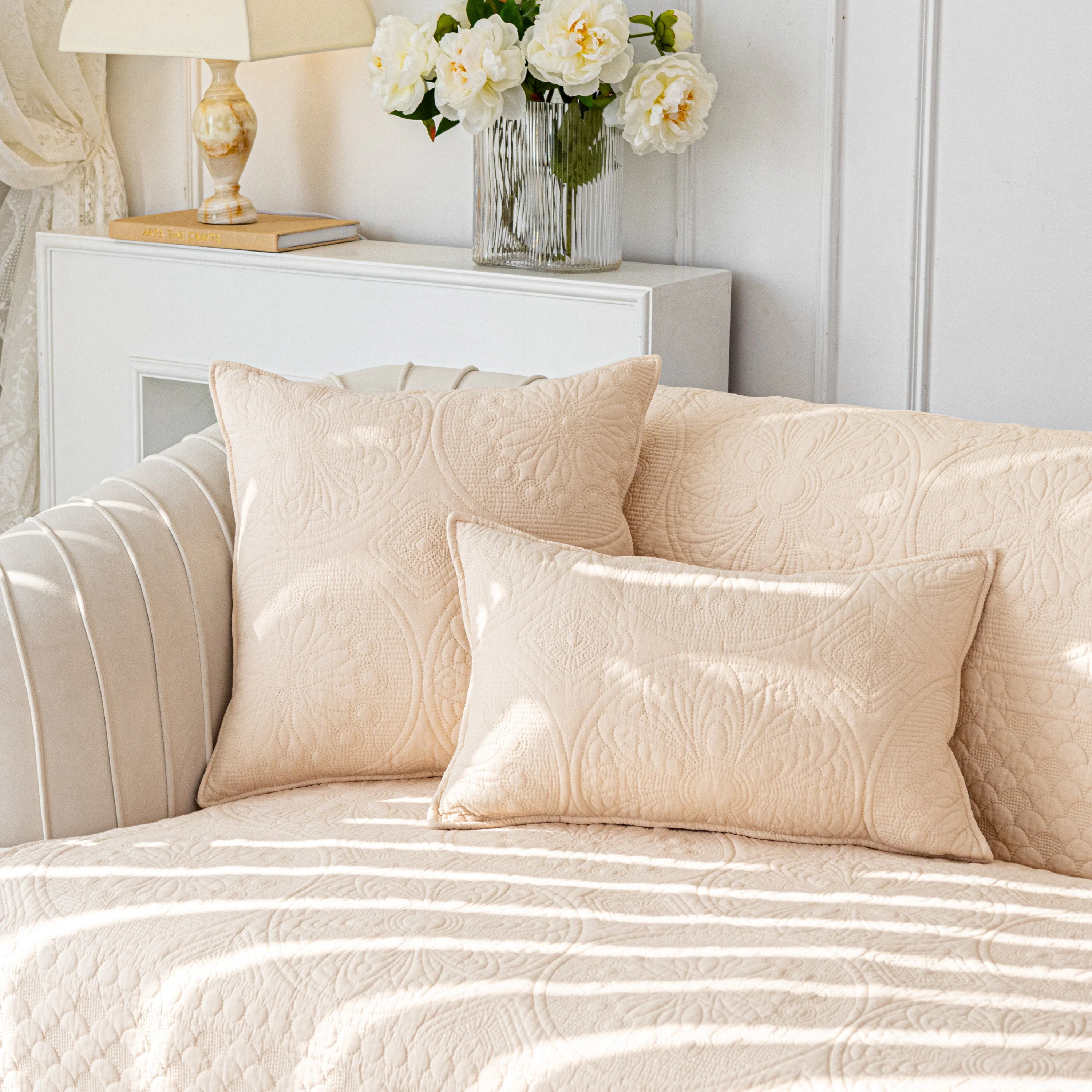 Cotton Quilted Sofa Cover, Non-Slip Couch Protector Fits Backrest, Seat & Armrest - Image 32