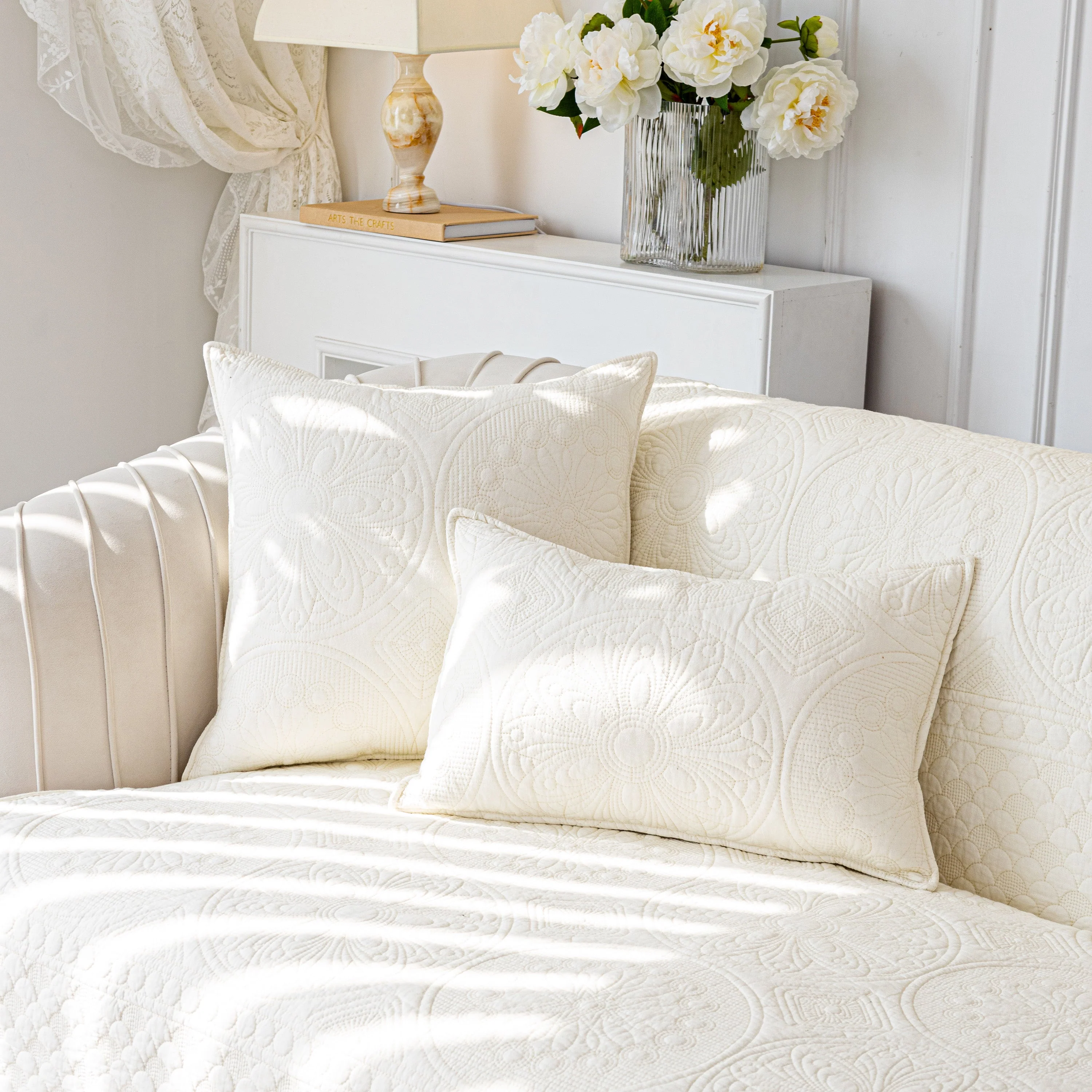 Cotton Quilted Sofa Cover, Non-Slip Couch Protector Fits Backrest, Seat & Armrest - Image 5