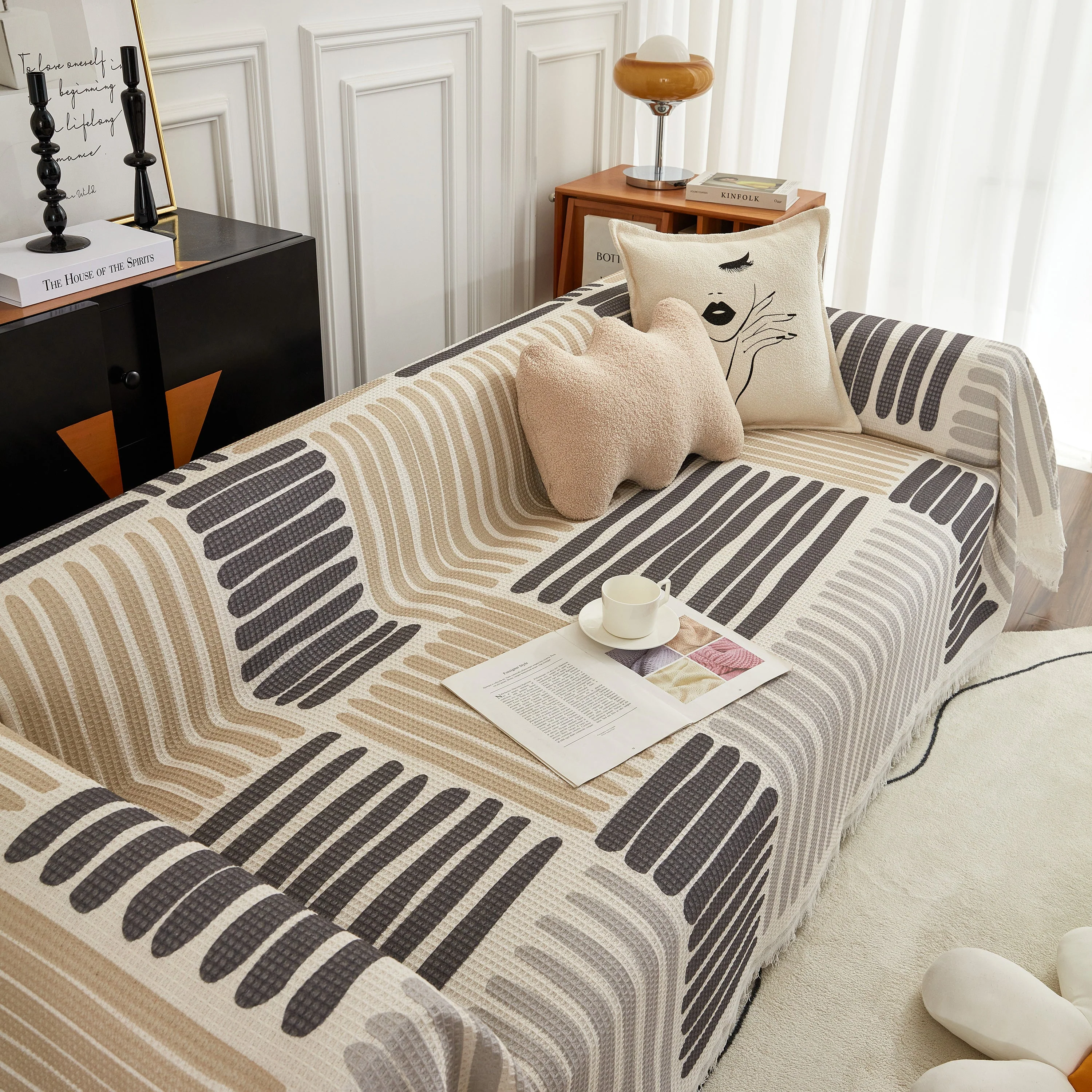 Cotton Sofa Blanket Cover, Throw Blanket Couch Protector, Extra Large Blanket to Cover Couch - Image 10