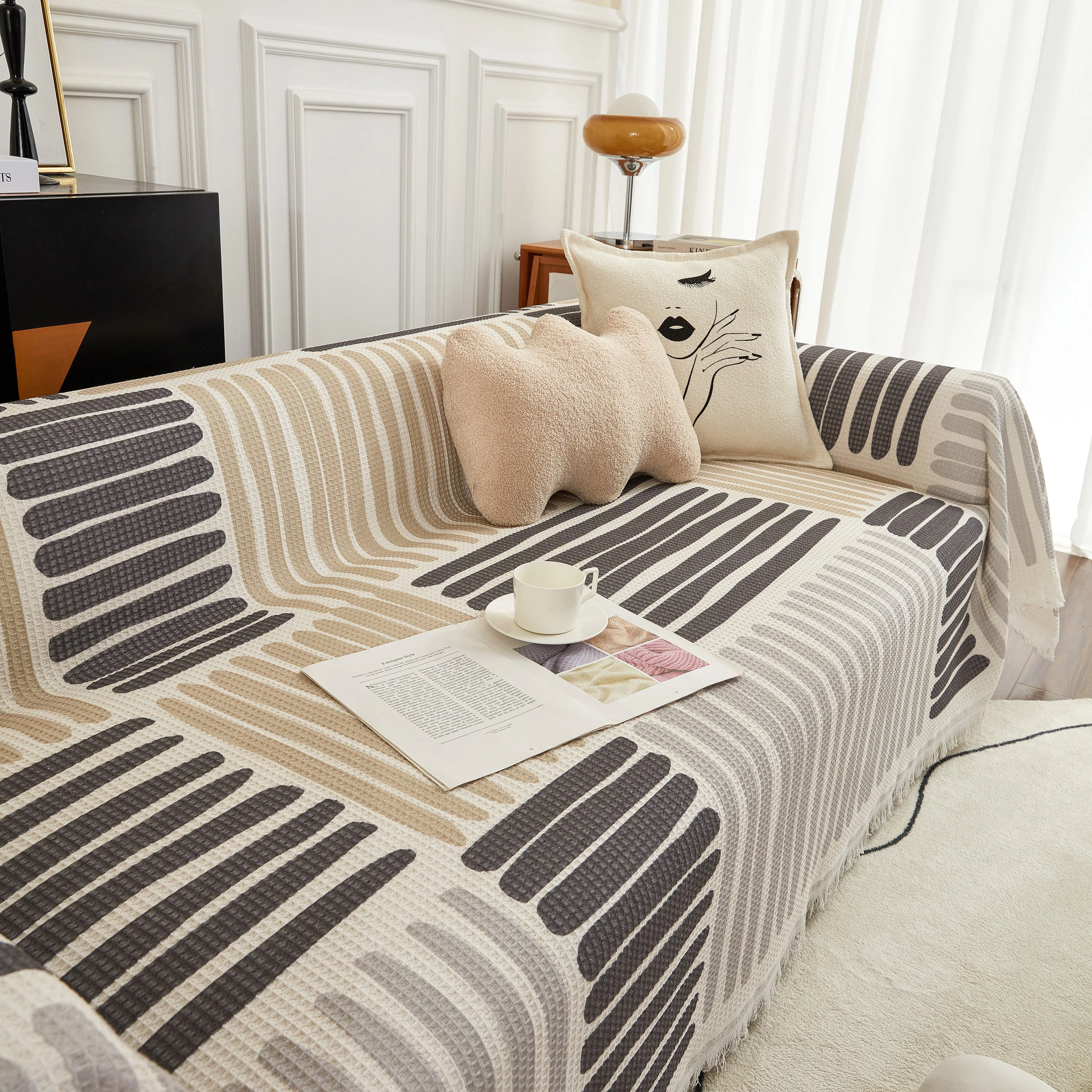 Cotton Sofa Blanket Cover, Throw Blanket Couch Protector, Extra Large Blanket to Cover Couch - Image 12
