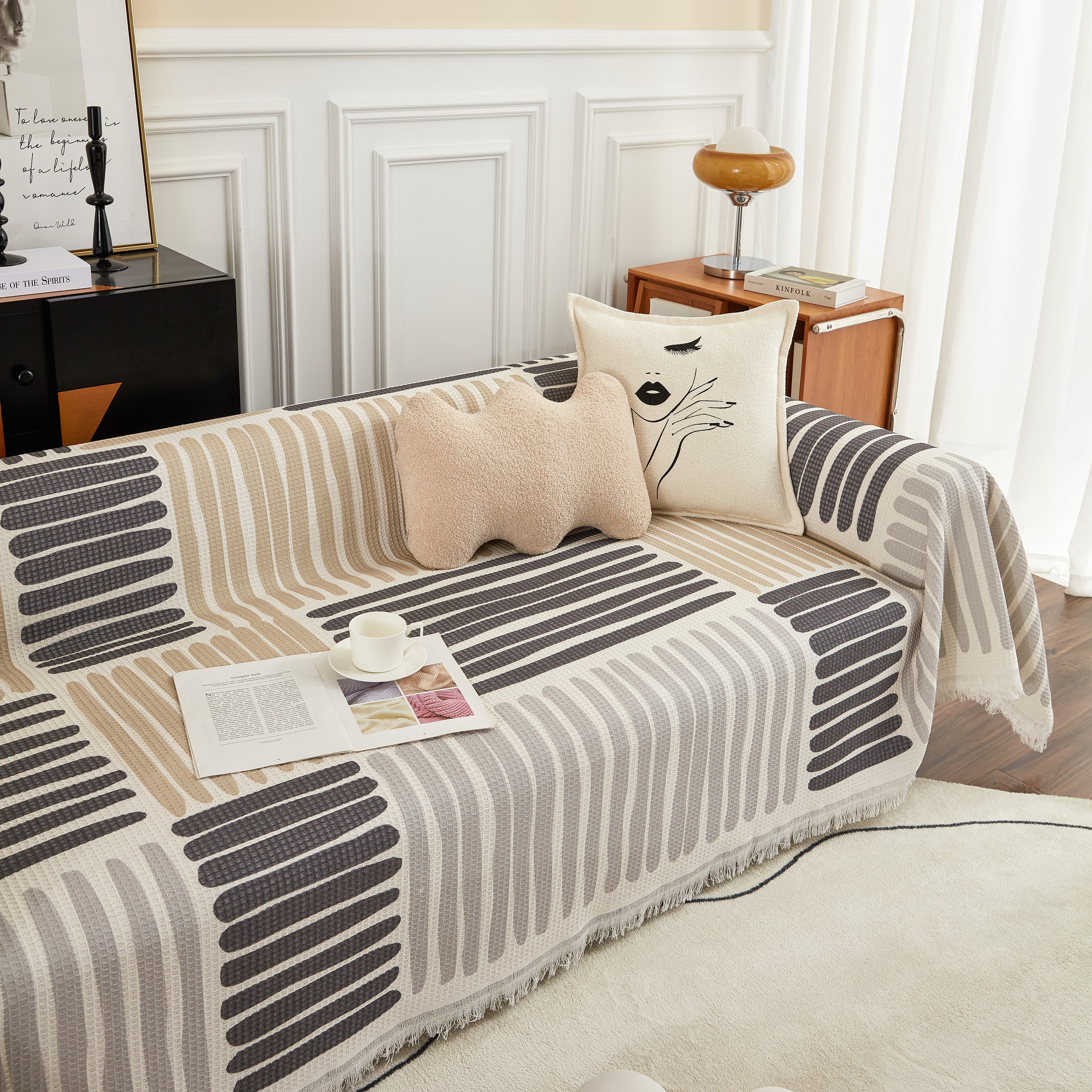 Cotton Sofa Blanket Cover, Throw Blanket Couch Protector, Extra Large Blanket to Cover Couch - Image 13