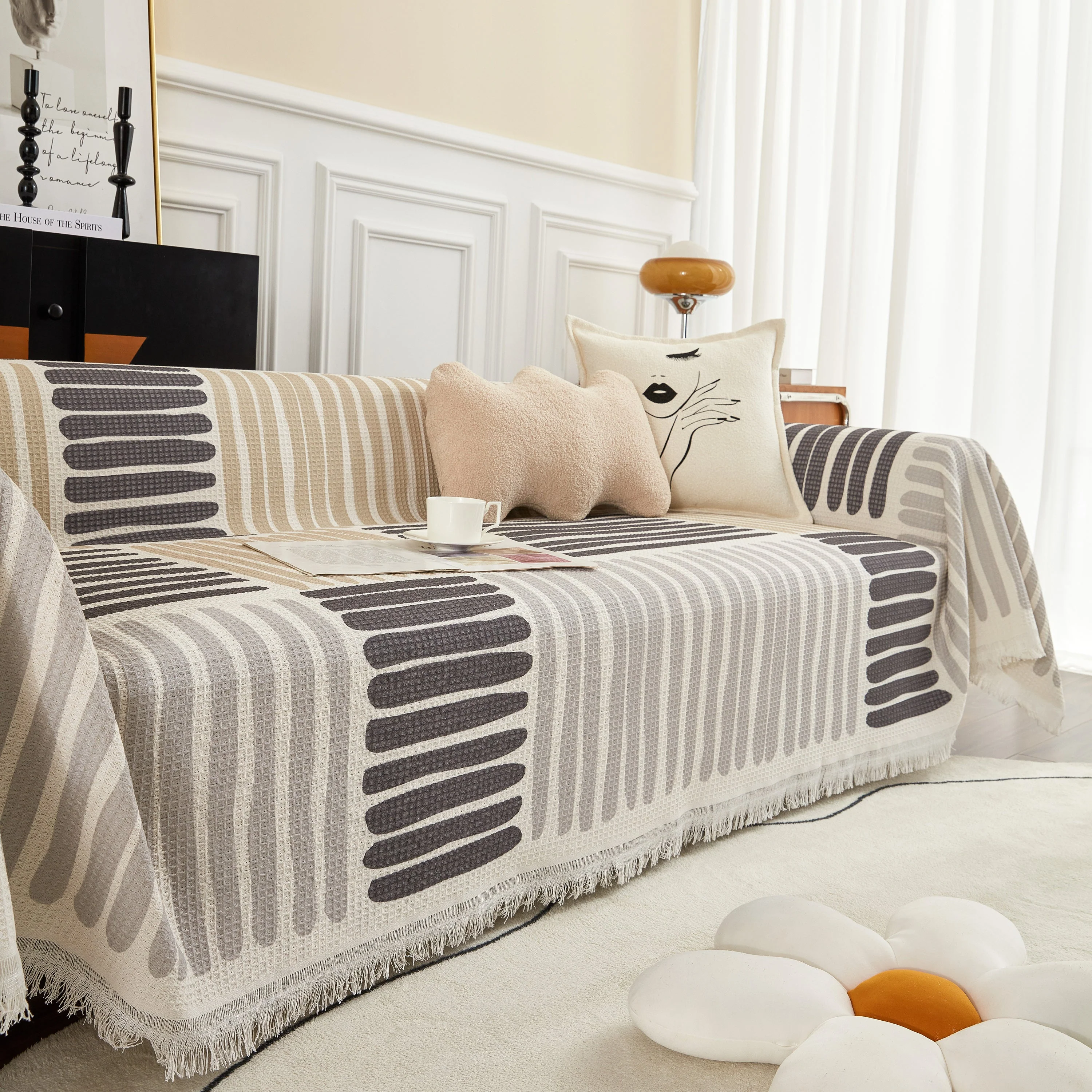 Cotton Sofa Blanket Cover, Throw Blanket Couch Protector, Extra Large Blanket to Cover Couch - Image 15