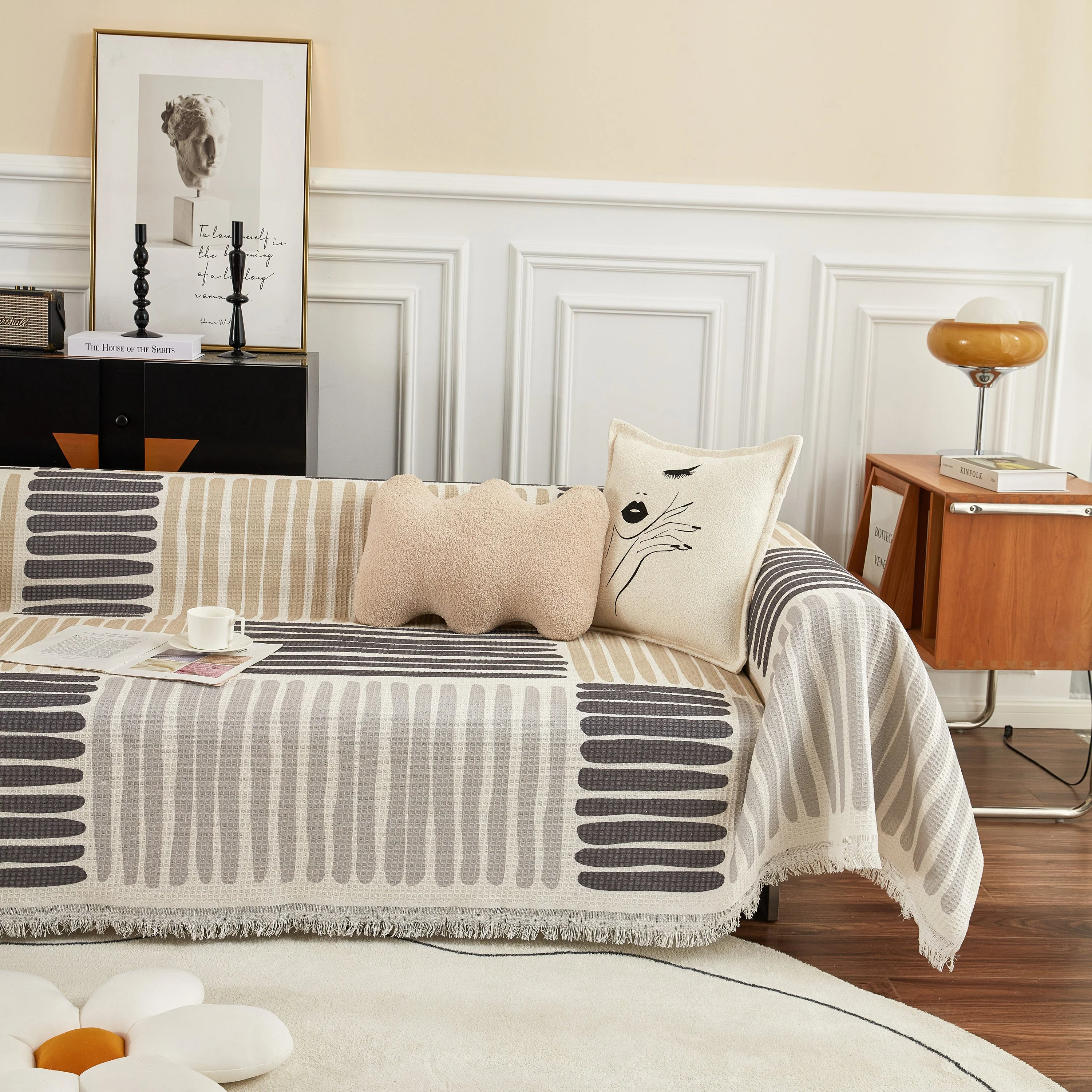 Cotton Sofa Blanket Cover, Throw Blanket Couch Protector, Extra Large Blanket to Cover Couch - Image 17
