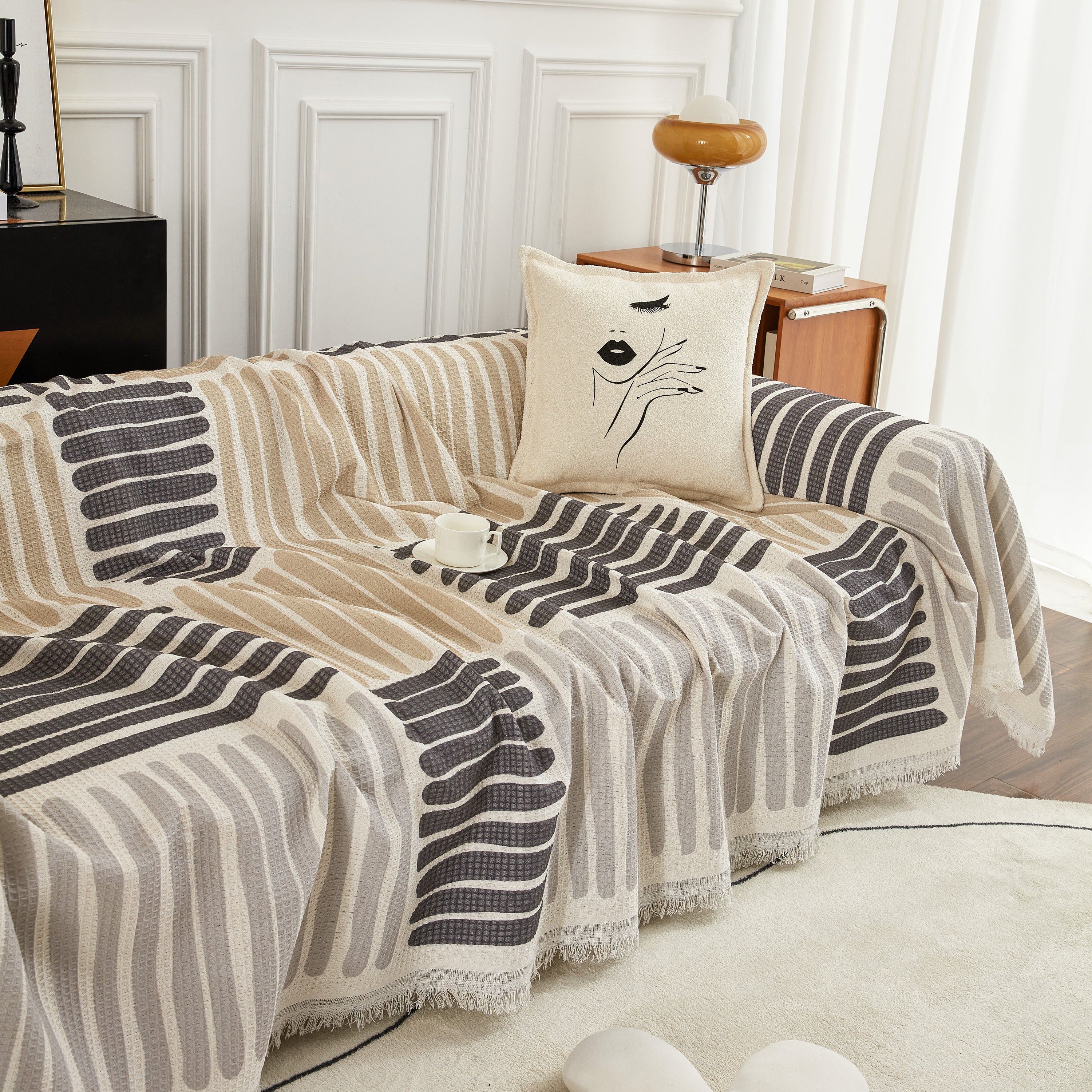 Cotton Sofa Blanket Cover, Throw Blanket Couch Protector, Extra Large Blanket to Cover Couch - Image 18