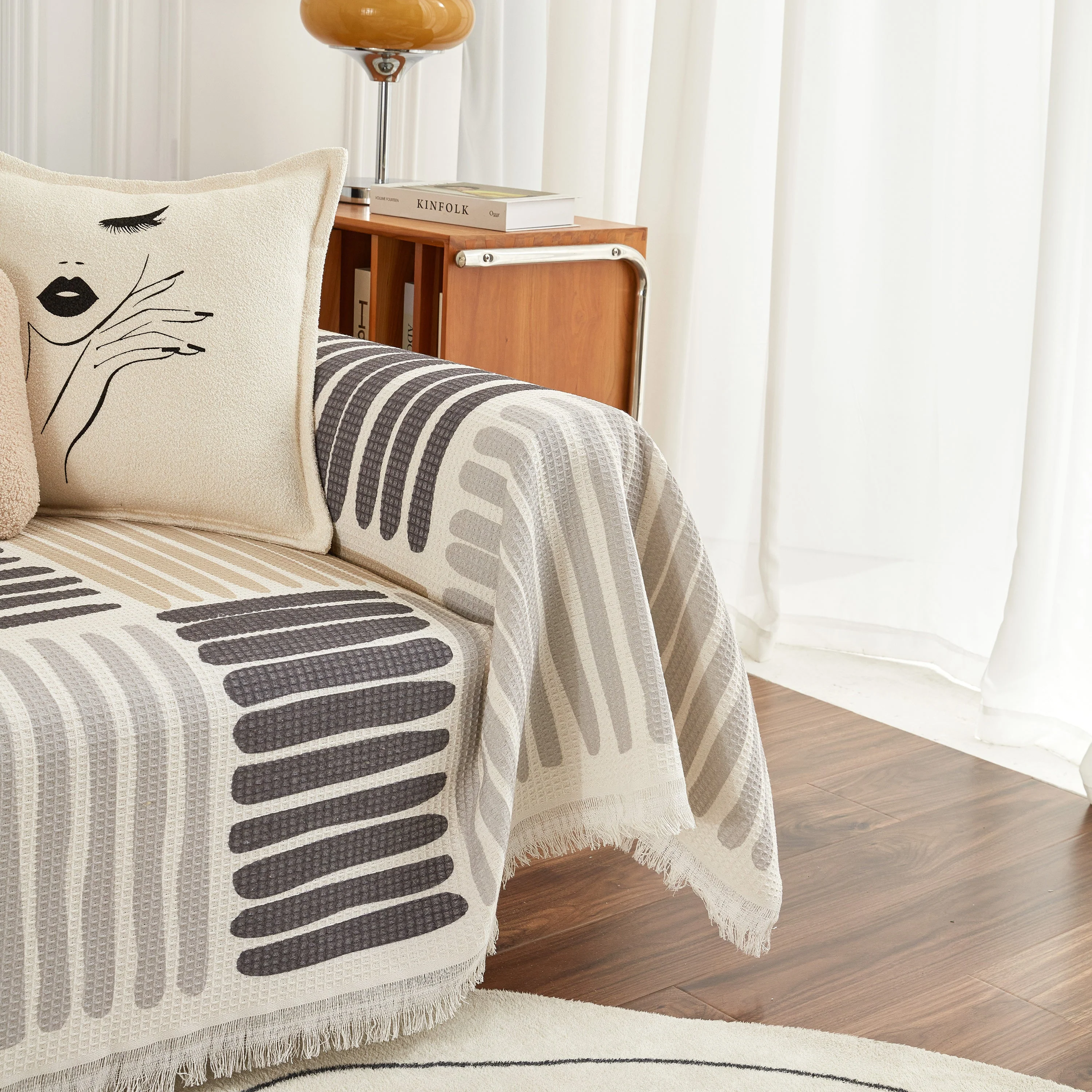 Cotton Sofa Blanket Cover, Throw Blanket Couch Protector, Extra Large Blanket to Cover Couch - Image 4