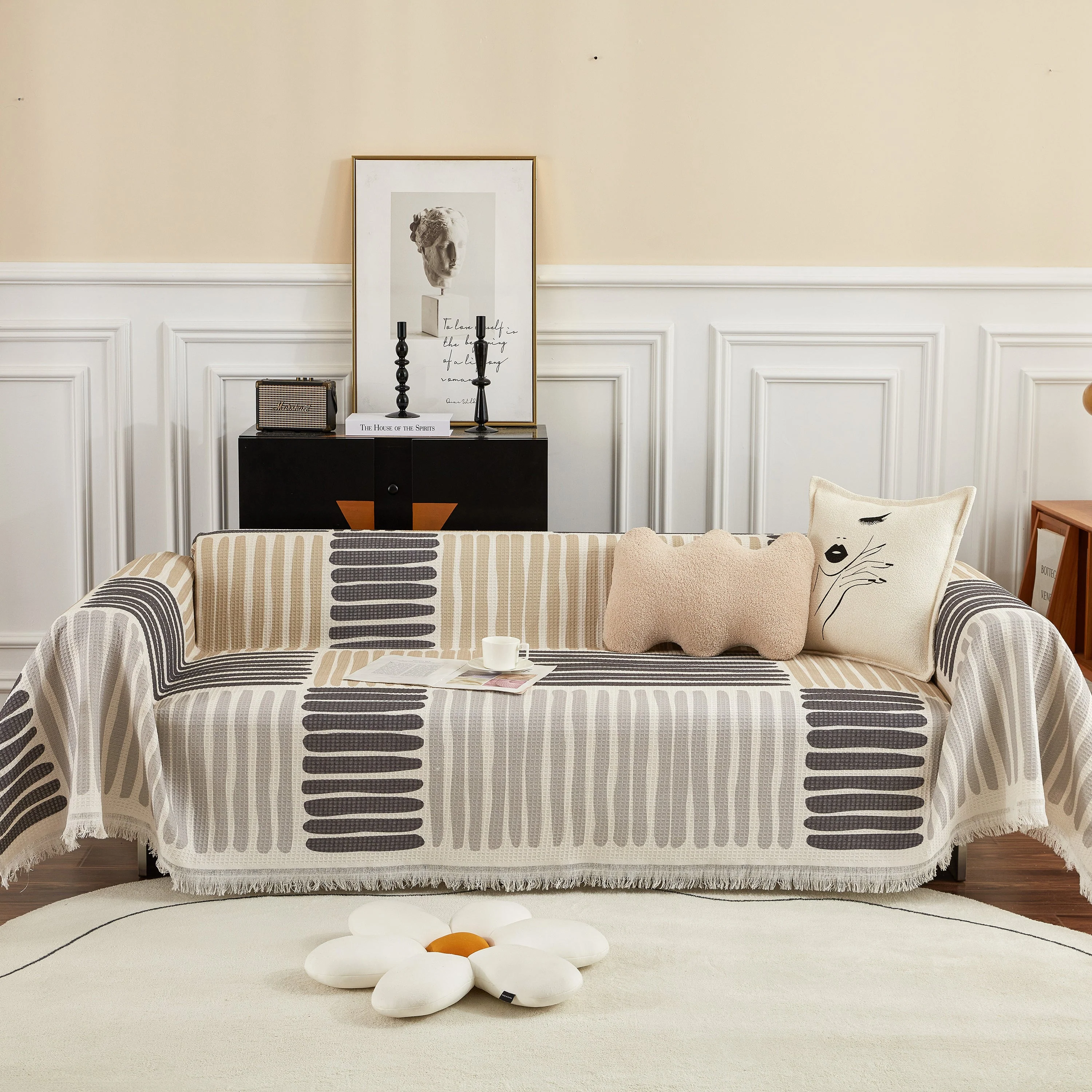 Cotton Sofa Blanket Cover, Throw Blanket Couch Protector, Extra Large Blanket to Cover Couch - Image 5