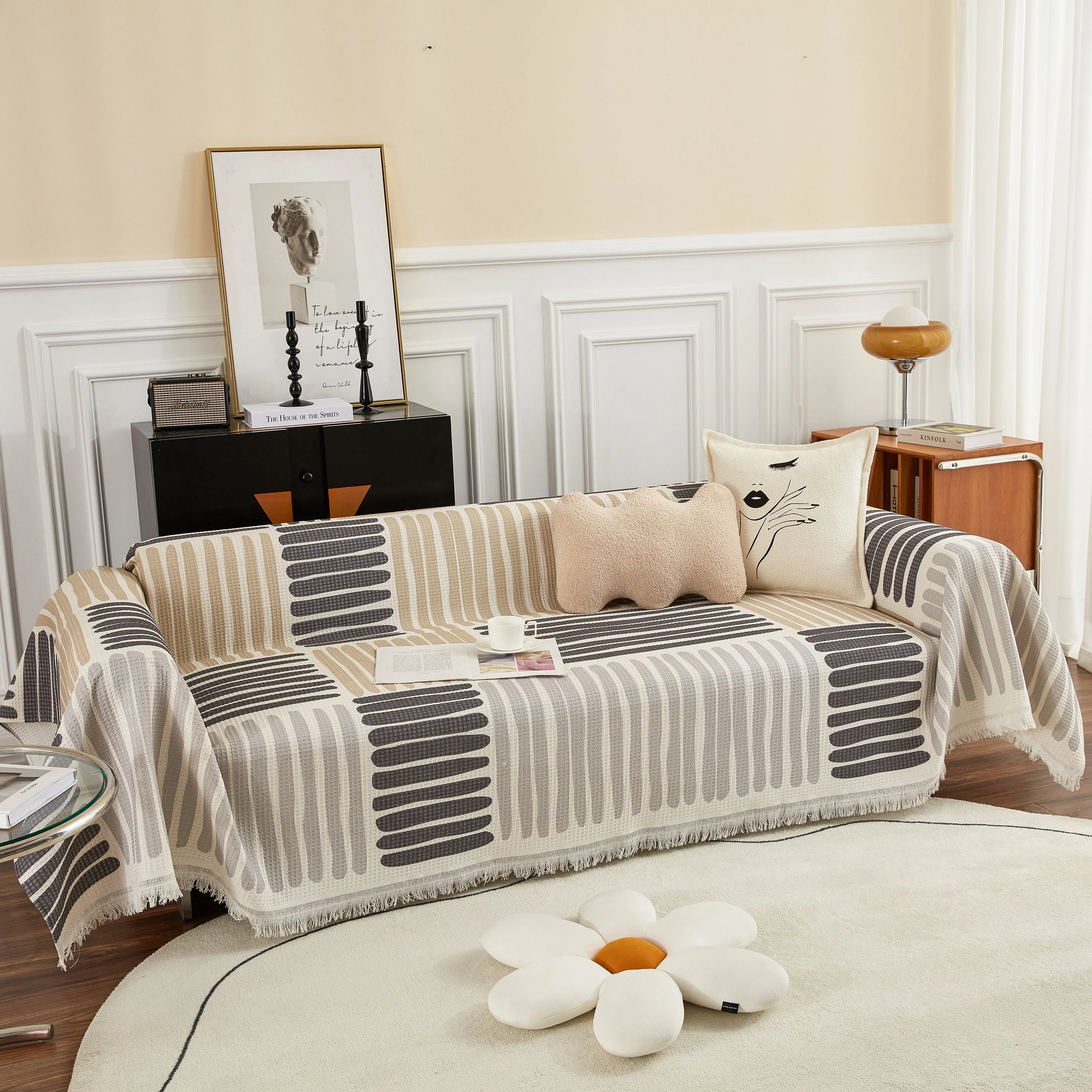 Cotton Sofa Blanket Cover, Throw Blanket Couch Protector, Extra Large Blanket to Cover Couch - Image 6
