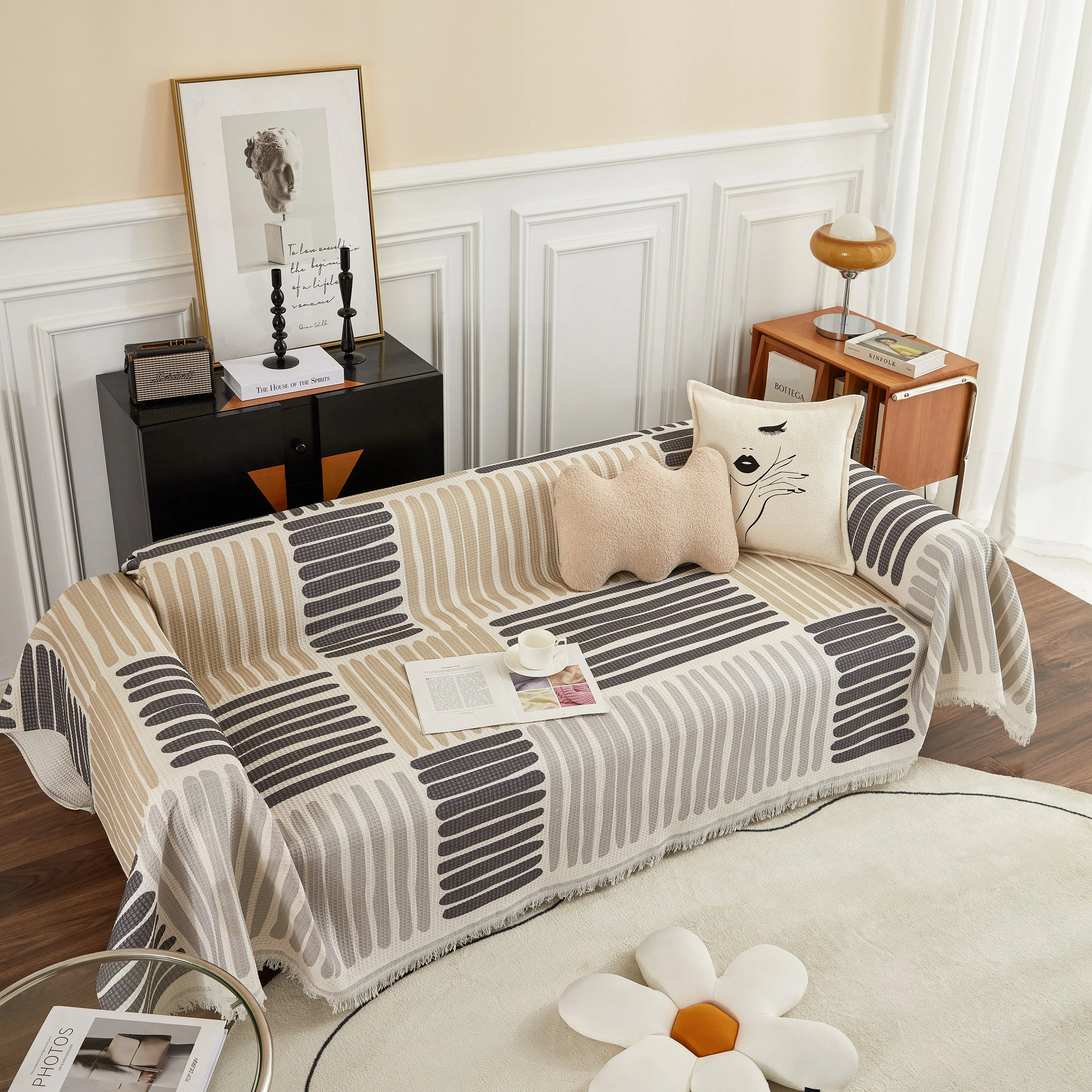 Cotton Sofa Blanket Cover, Throw Blanket Couch Protector, Extra Large Blanket to Cover Couch - Image 7
