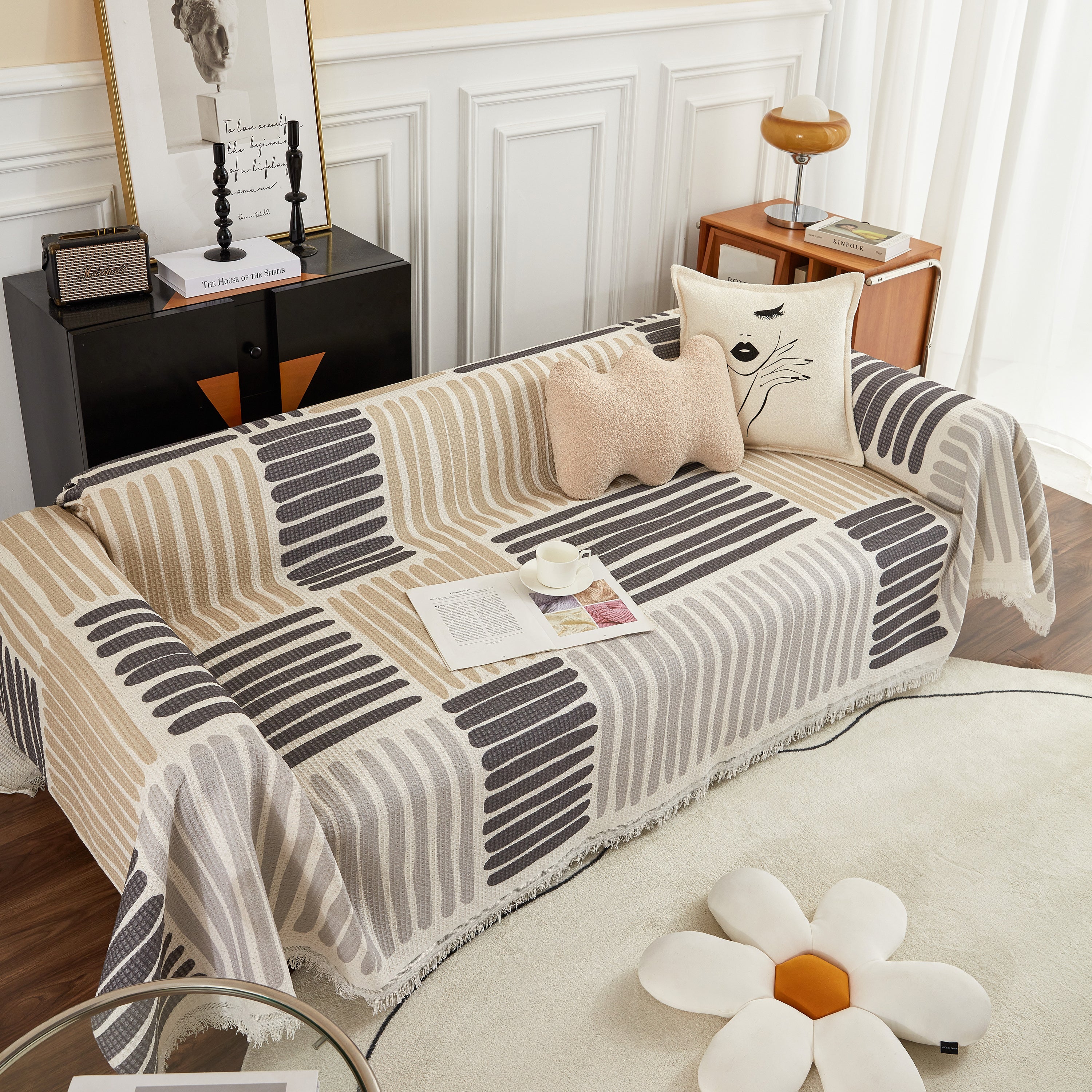 Cotton Sofa Blanket Cover, Throw Blanket Couch Protector, Extra Large Blanket to Cover Couch - Image 8