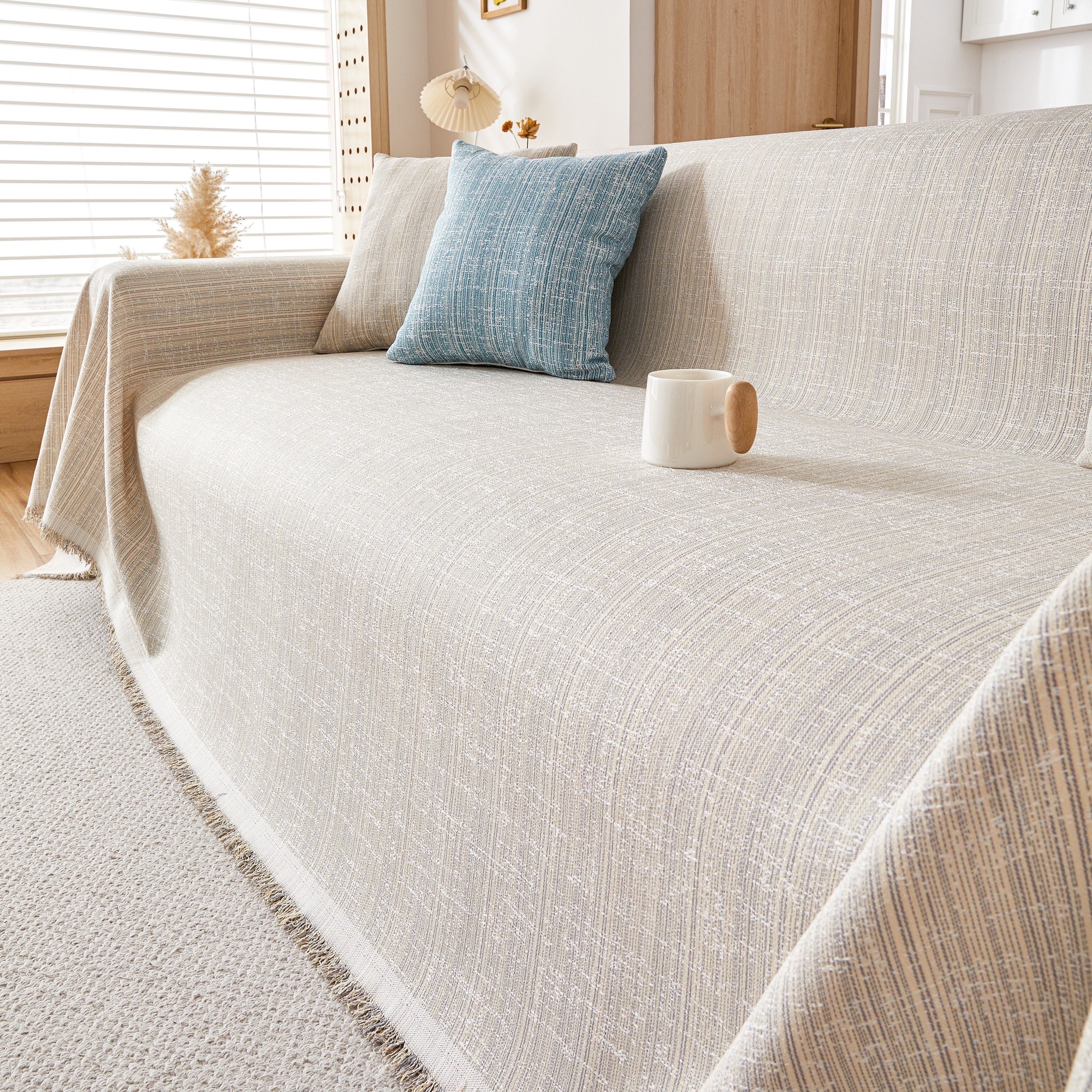 Couch Cover Blanket Couch Covers for Most Shape Sofas Washable Durable Sofa Throw Cover with Tassels - Image 10